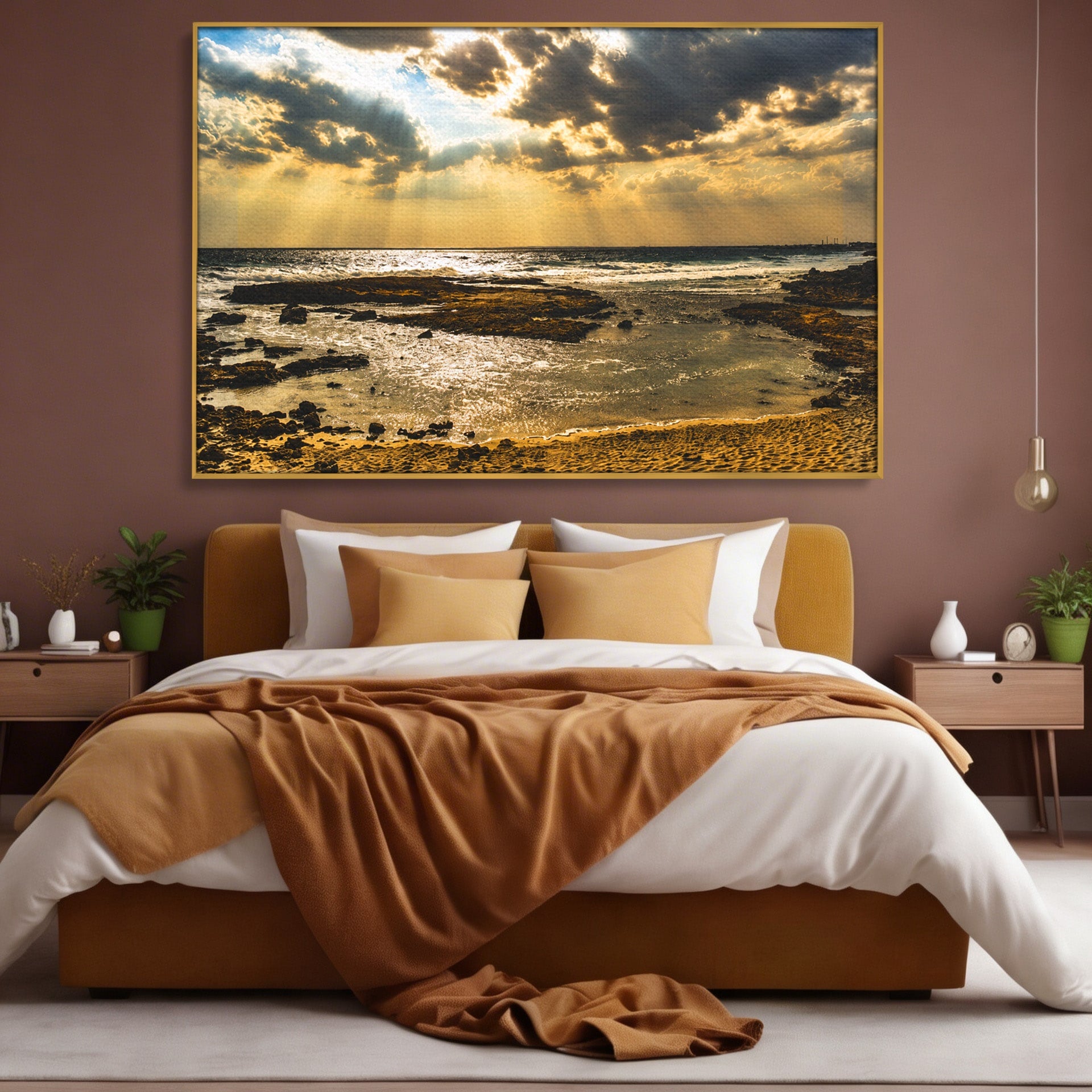 Tablou Canvas Premium LuxCanva® A1759, Apus Pe Tarmul Marii, Apus, Mare, Peisaj, Natura, Living, Culori Vibrante