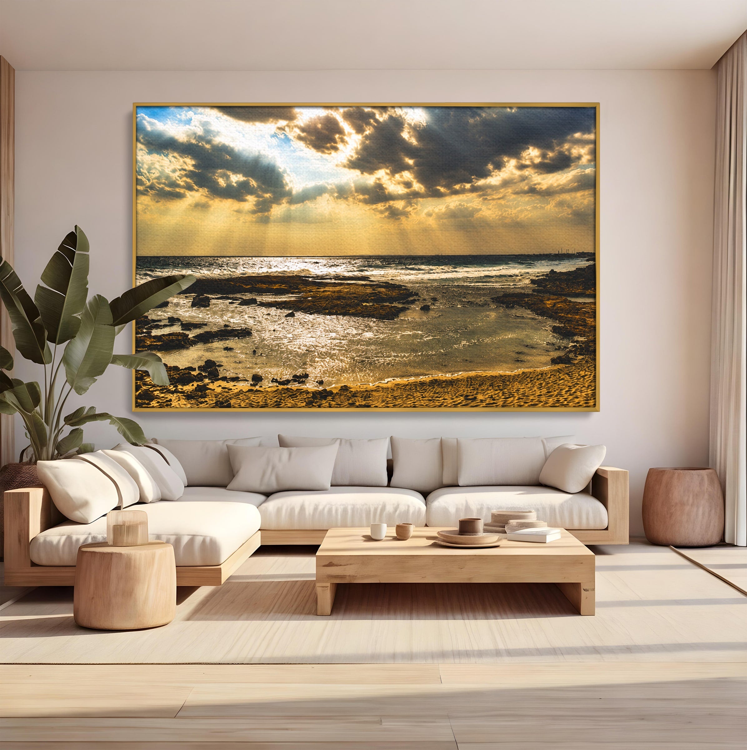 Tablou Canvas Premium LuxCanva® A1759, Apus Pe Tarmul Marii, Apus, Mare, Peisaj, Natura, Living, Culori Vibrante