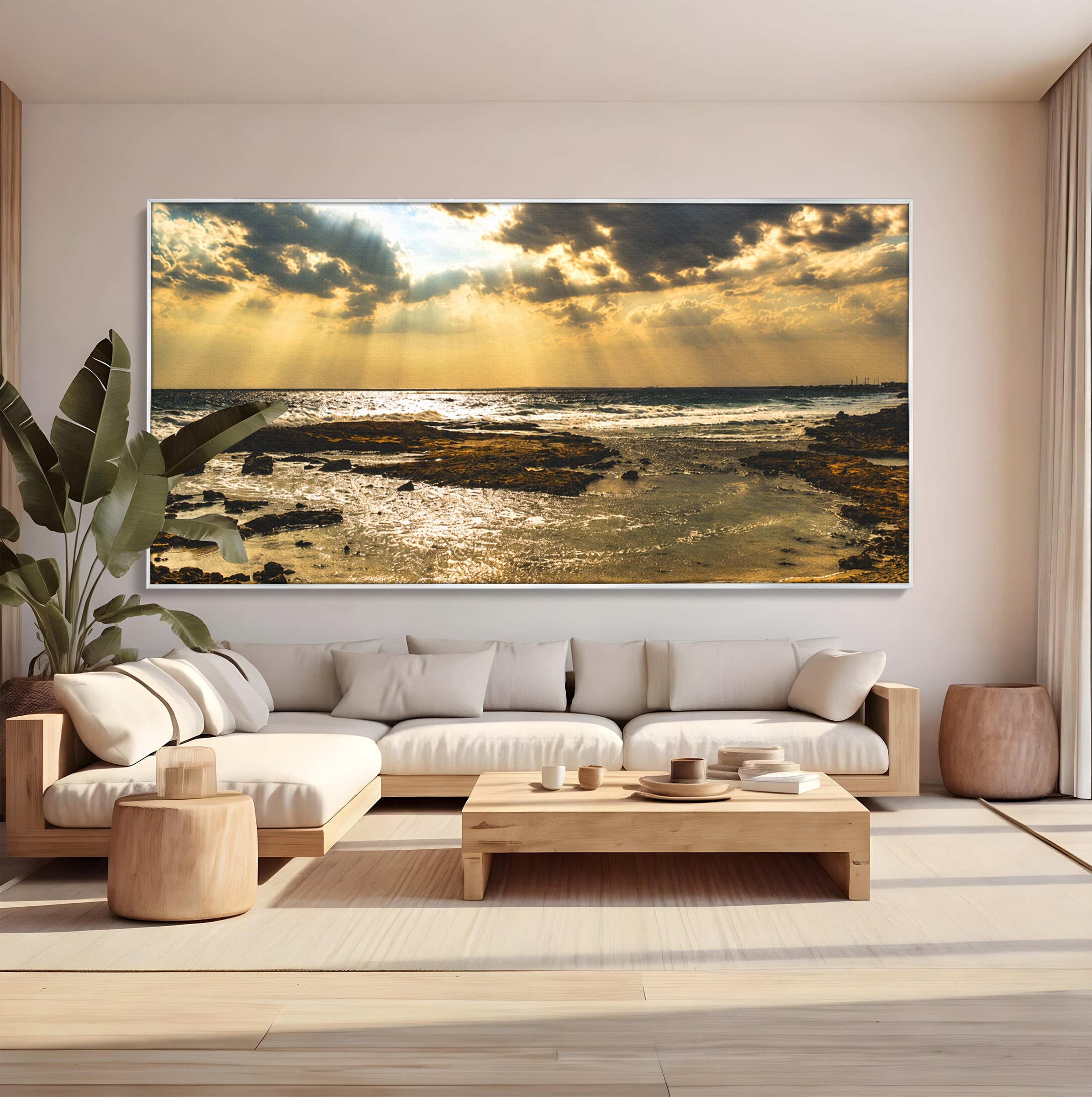 Tablou Canvas Premium LuxCanva® A1759, Apus Pe Tarmul Marii, Apus, Mare, Peisaj, Natura, Living, Culori Vibrante