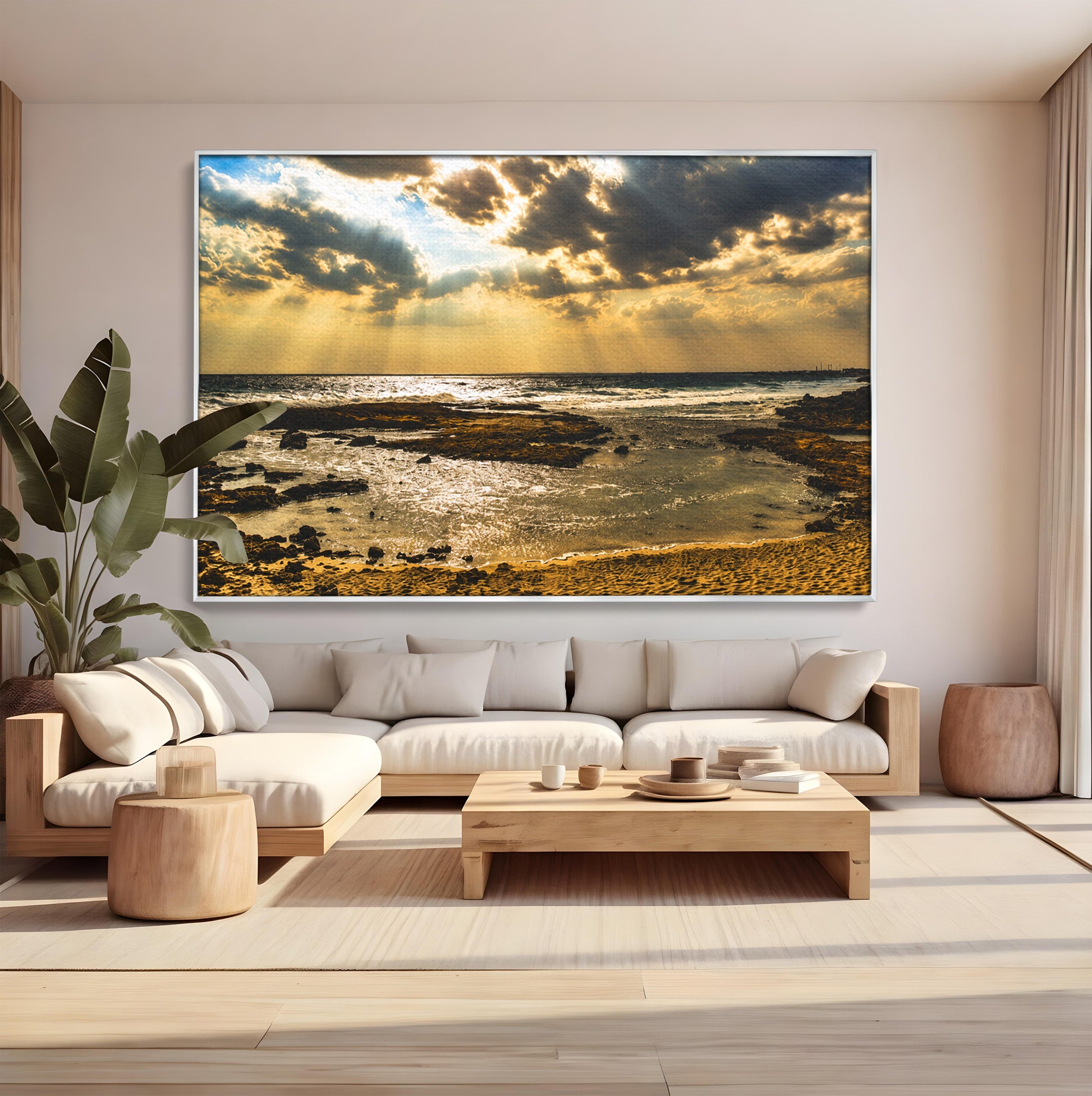 Tablou Canvas Premium LuxCanva® A1759, Apus Pe Tarmul Marii, Apus, Mare, Peisaj, Natura, Living, Culori Vibrante