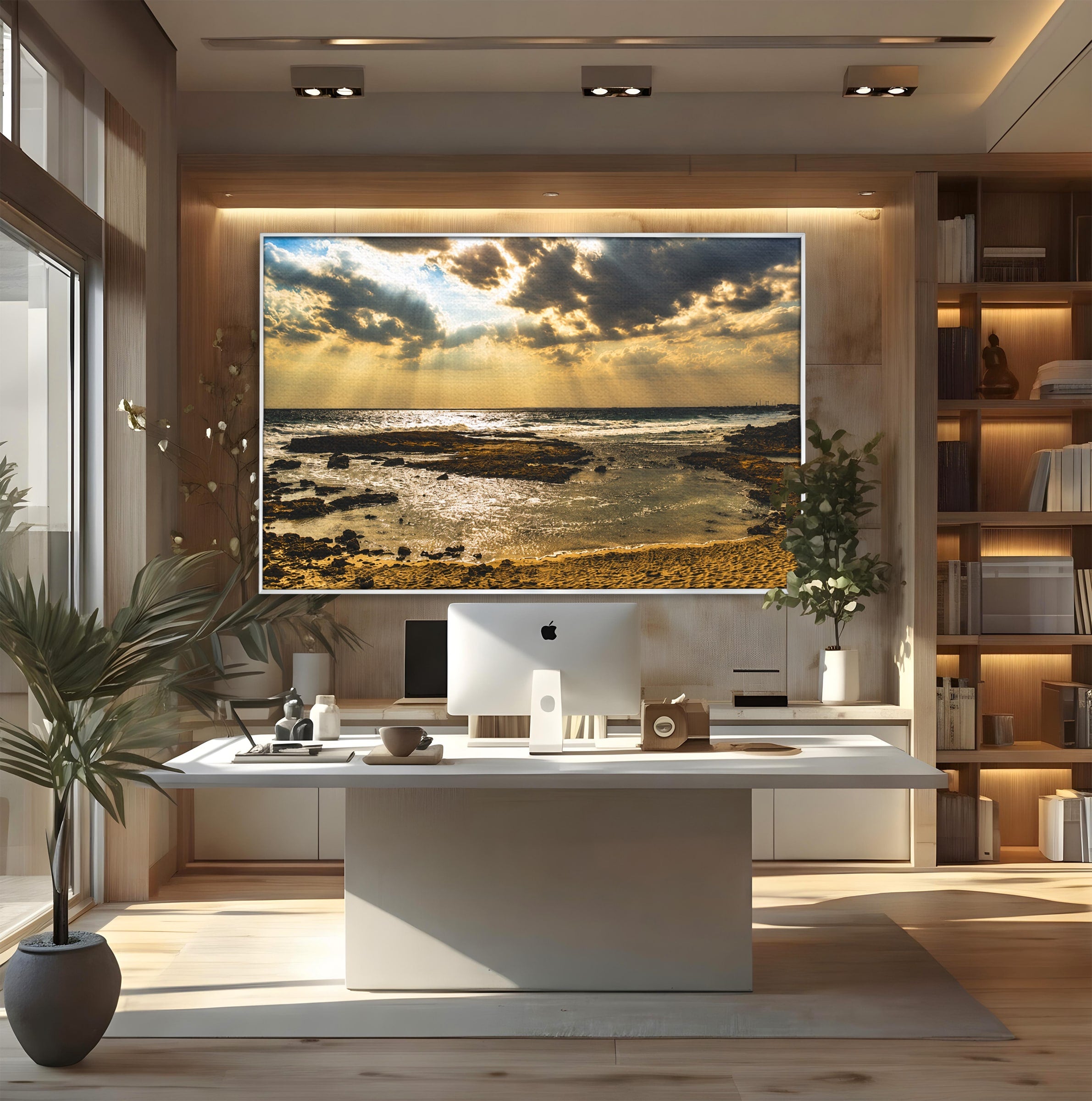 Tablou Canvas Premium LuxCanva® A1759, Apus Pe Tarmul Marii, Apus, Mare, Peisaj, Natura, Living, Culori Vibrante