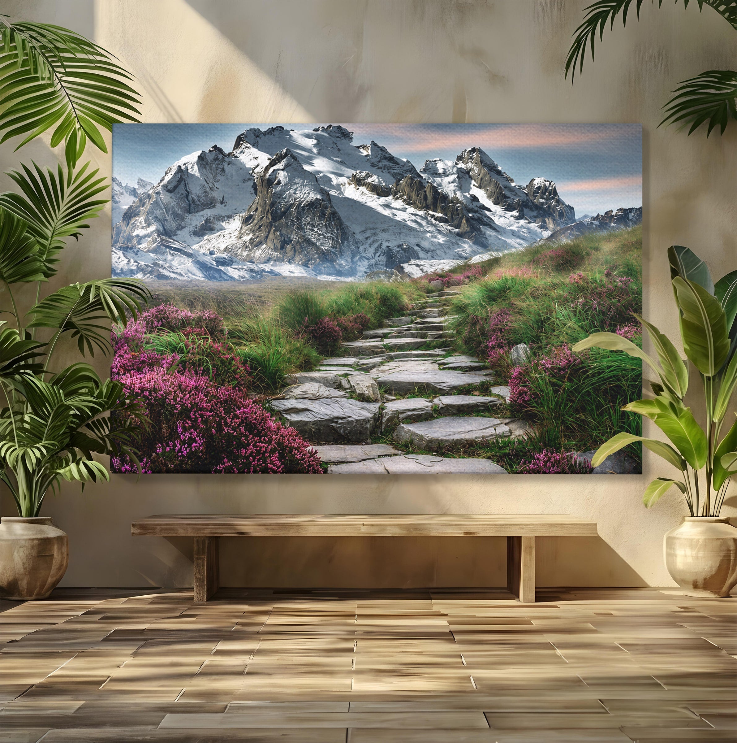 Tablou Canvas Premium LuxCanva® A1760, Poteca Montană, Munti, Poteca, Peisaj, Natura, Living, Culori Vibrante