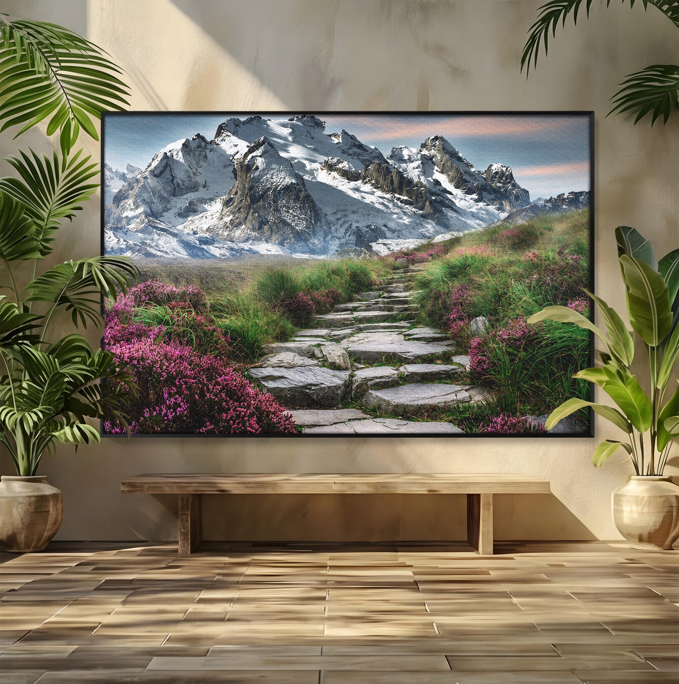 Tablou Canvas Premium LuxCanva® A1760, Poteca Montană, Munti, Poteca, Peisaj, Natura, Living, Culori Vibrante