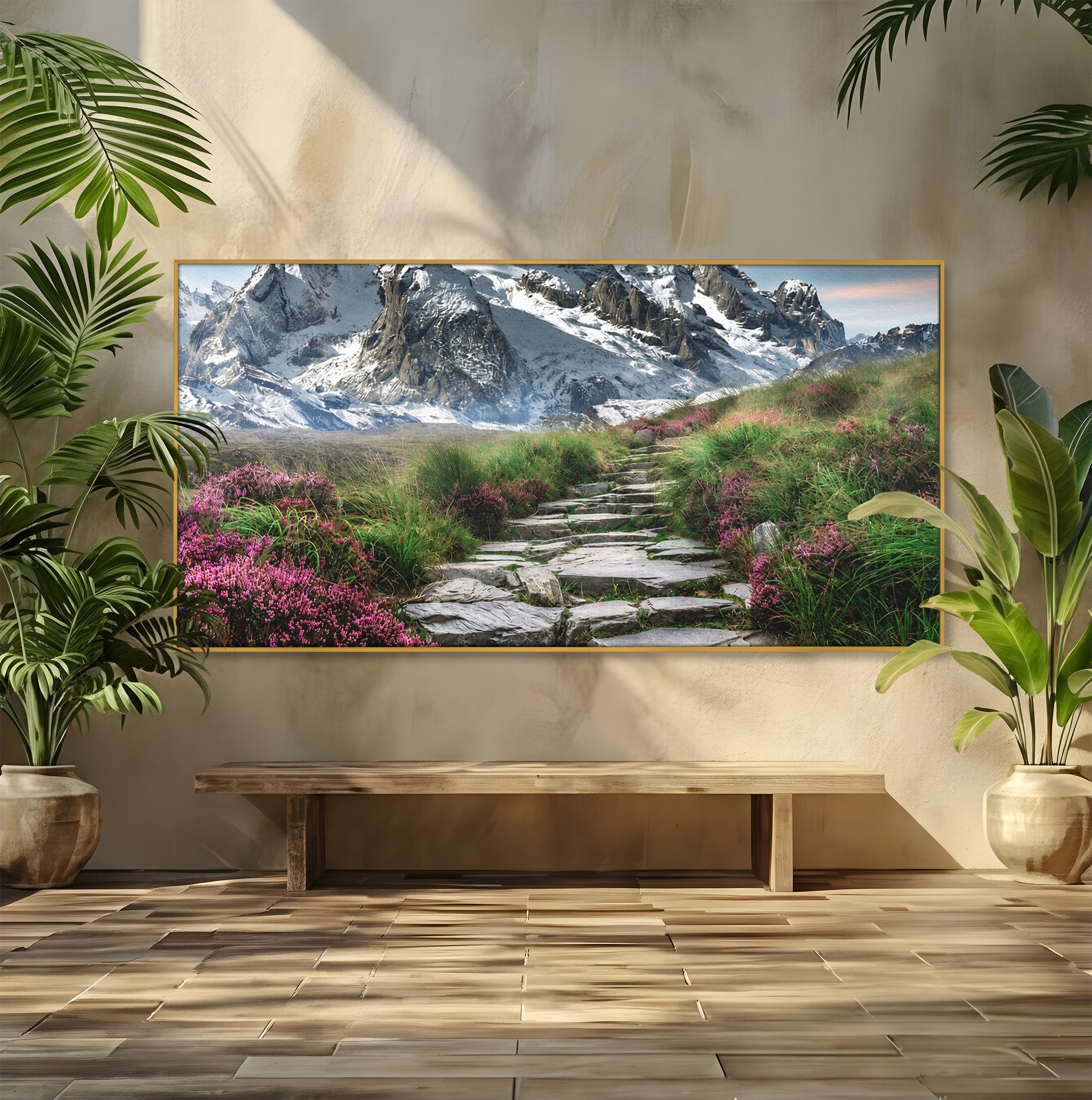 Tablou Canvas Premium LuxCanva® A1760, Poteca Montană, Munti, Poteca, Peisaj, Natura, Living, Culori Vibrante