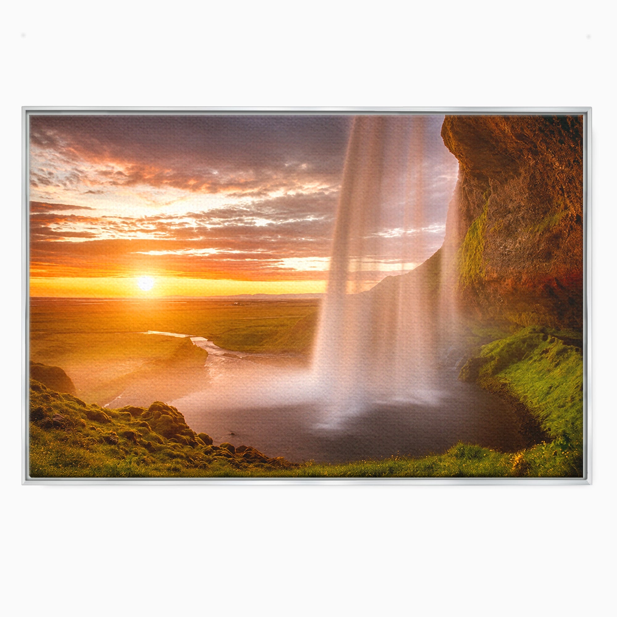 Tablou Canvas Premium LuxCanva® A1761, Cascada La Apus, Cascada, Apus, Peisaj, Natura, Living, Culori Vibrante