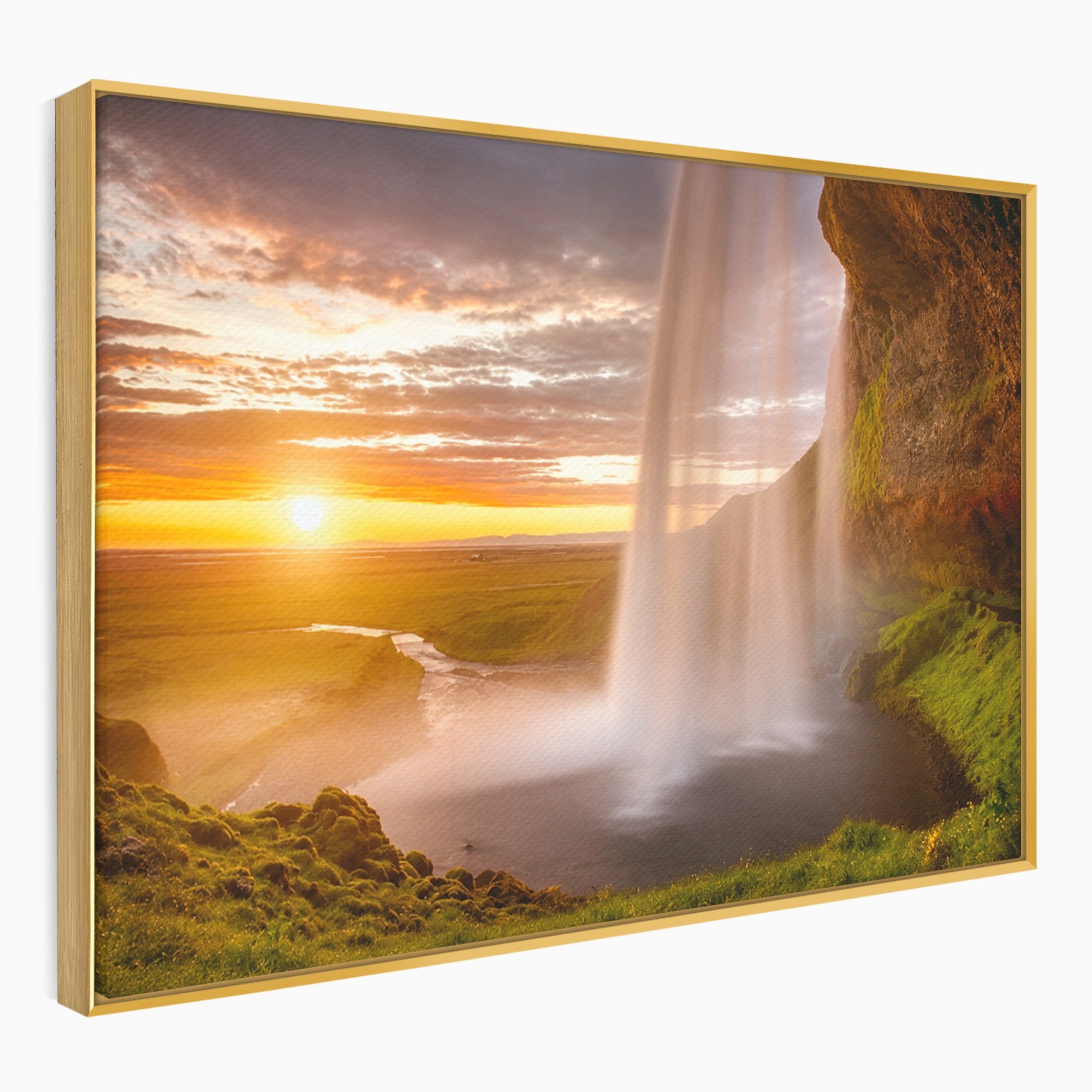 Tablou Canvas Premium LuxCanva® A1761, Cascada La Apus, Cascada, Apus, Peisaj, Natura, Living, Culori Vibrante