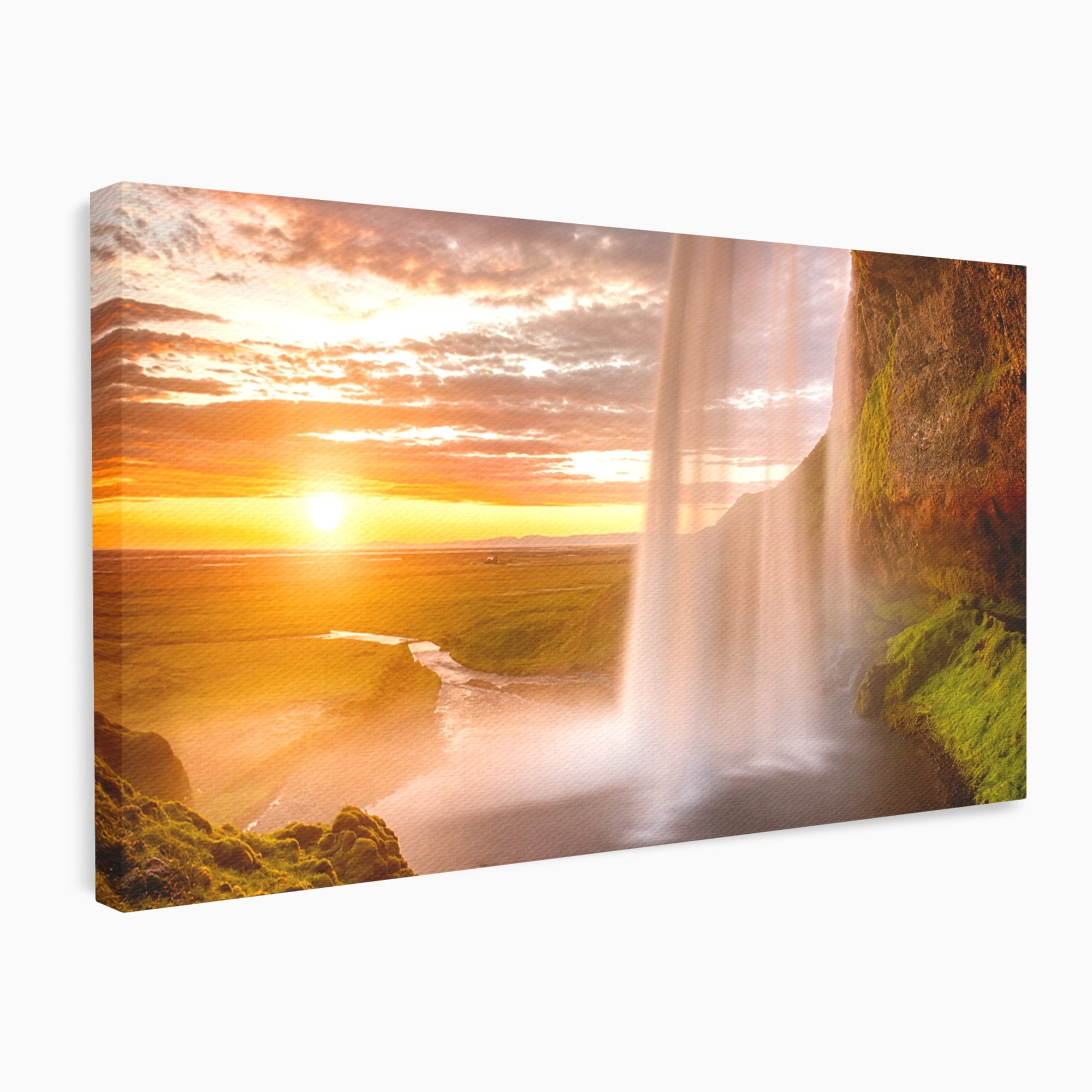 Tablou Canvas Premium LuxCanva® A1761, Cascada La Apus, Cascada, Apus, Peisaj, Natura, Living, Culori Vibrante
