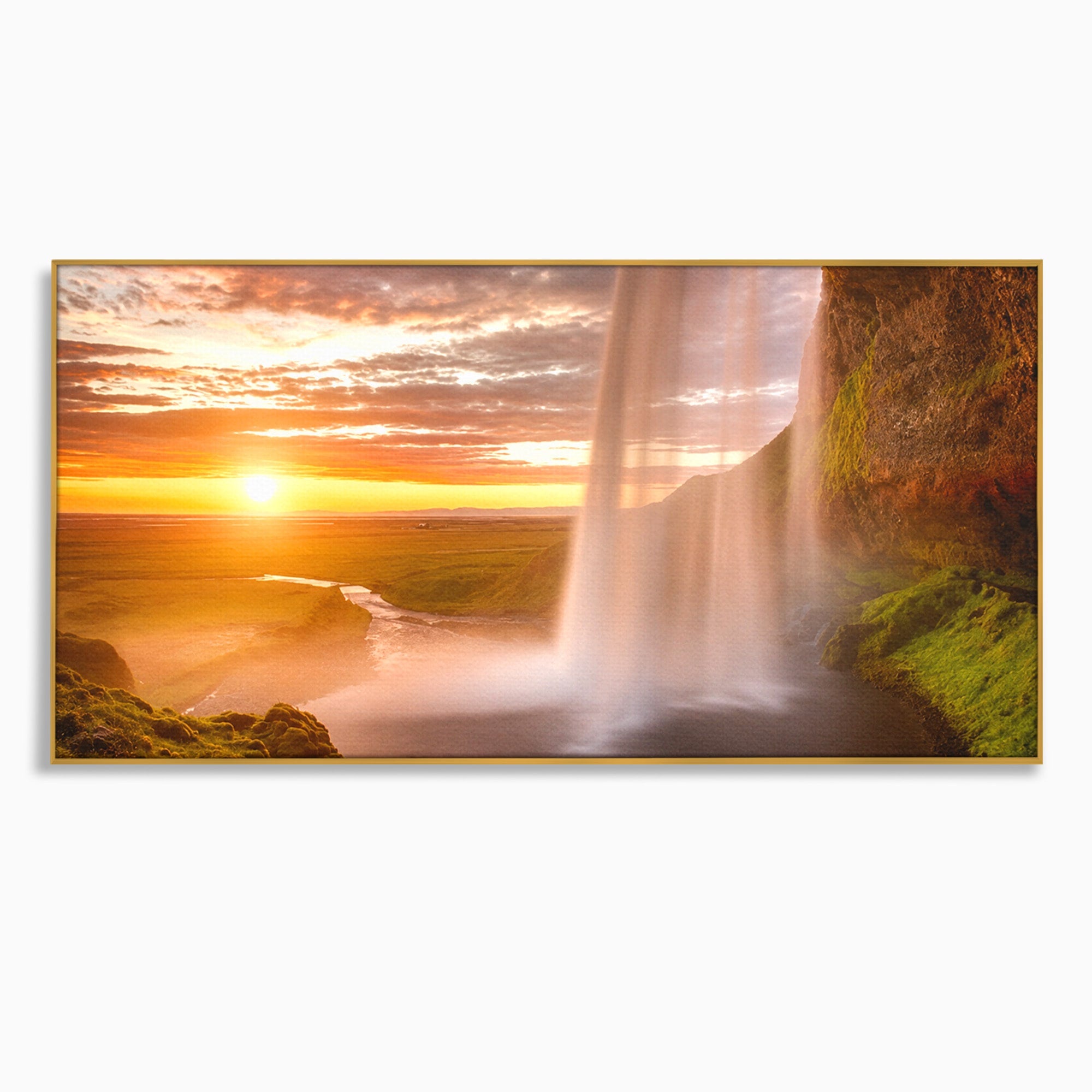 Tablou Canvas Premium LuxCanva® A1761, Cascada La Apus, Cascada, Apus, Peisaj, Natura, Living, Culori Vibrante
