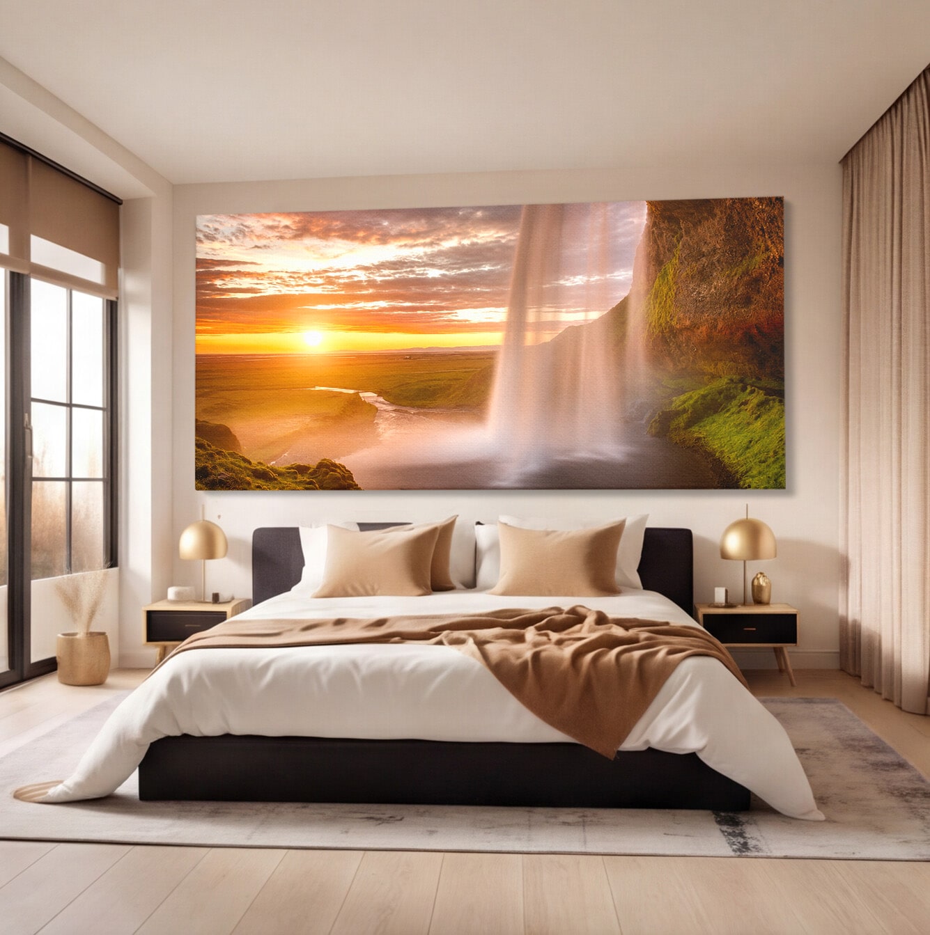 Tablou Canvas Premium LuxCanva® A1761, Cascada La Apus, Cascada, Apus, Peisaj, Natura, Living, Culori Vibrante