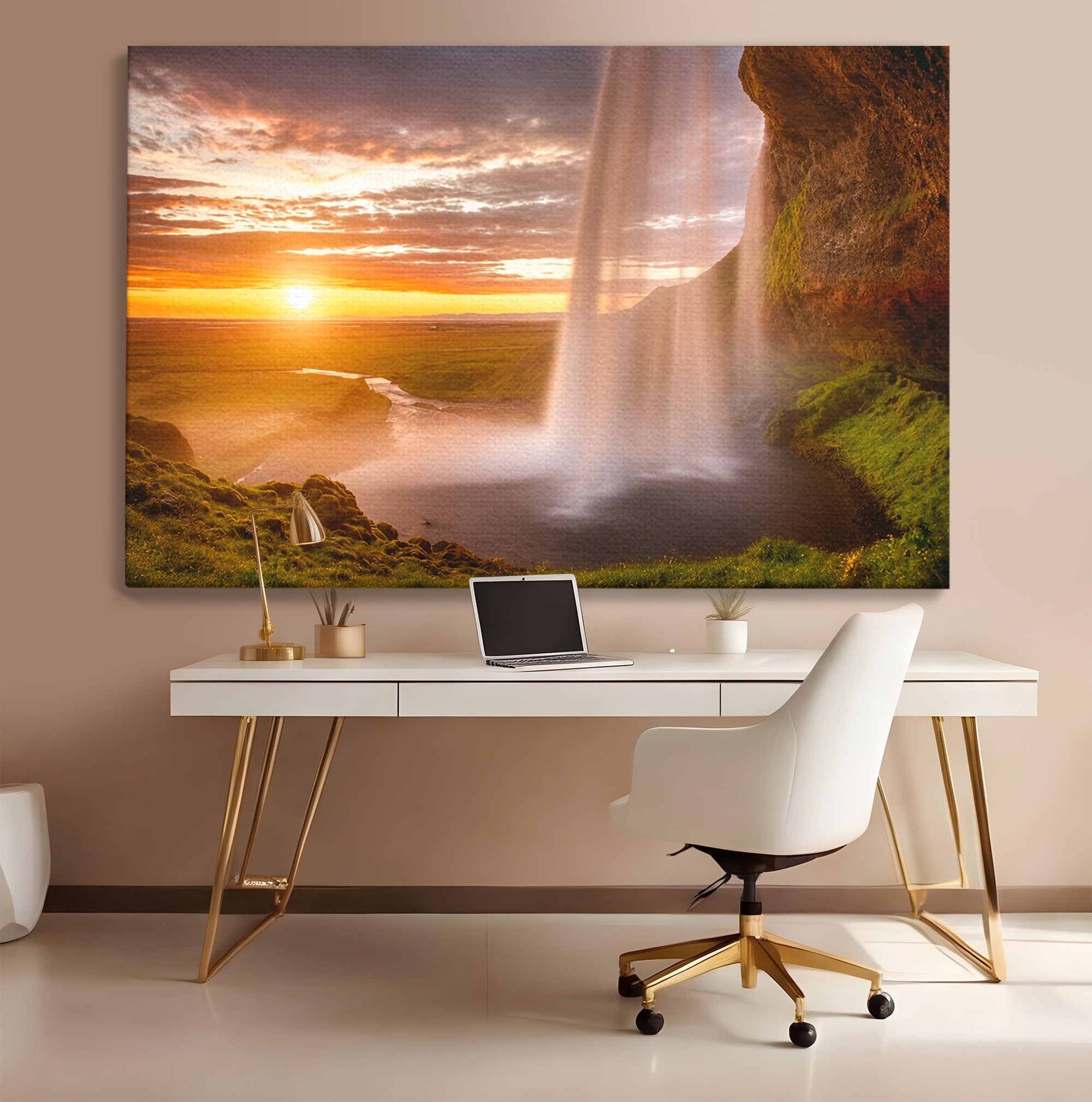 Tablou Canvas Premium LuxCanva® A1761, Cascada La Apus, Cascada, Apus, Peisaj, Natura, Living, Culori Vibrante