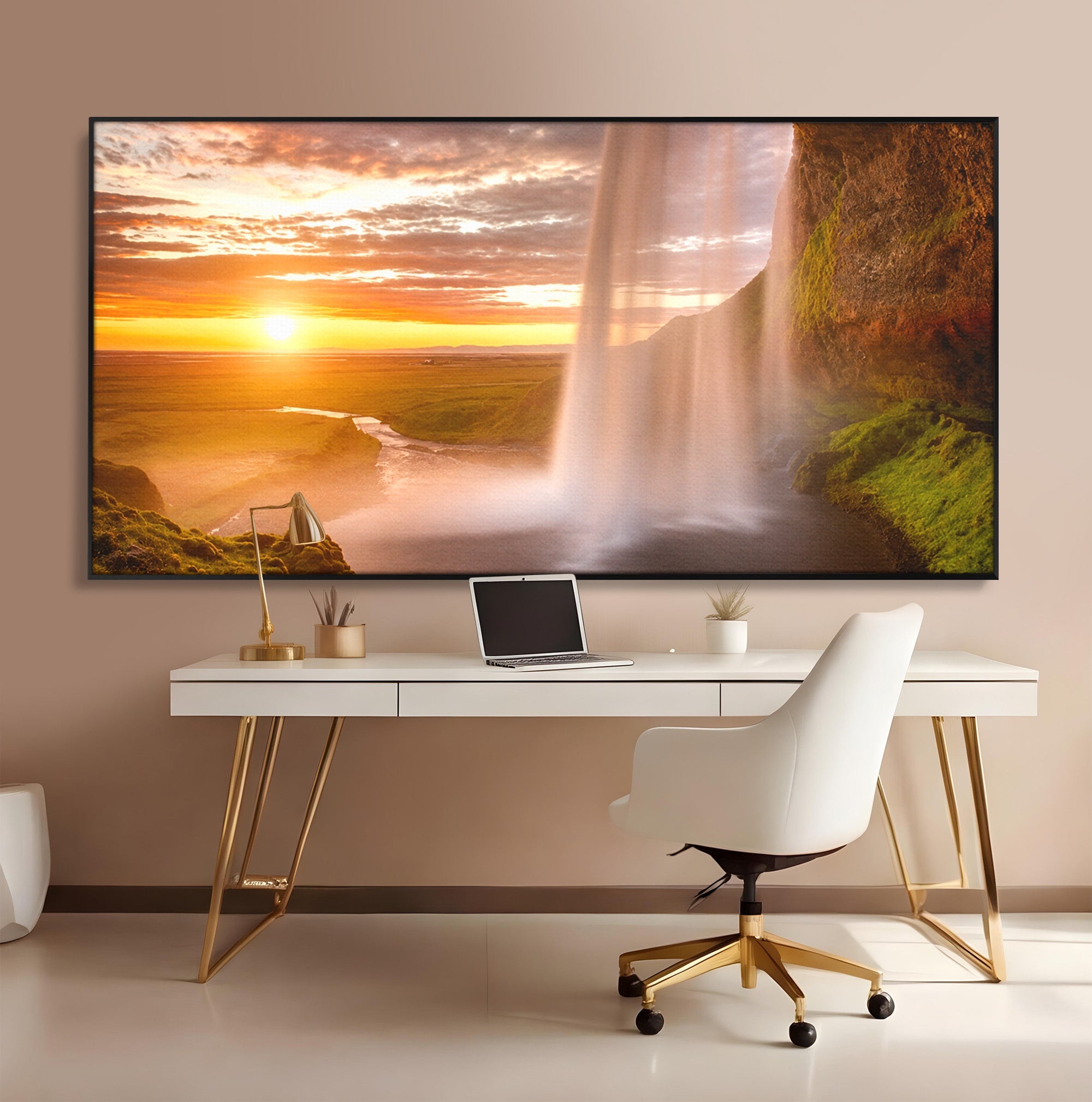 Tablou Canvas Premium LuxCanva® A1761, Cascada La Apus, Cascada, Apus, Peisaj, Natura, Living, Culori Vibrante