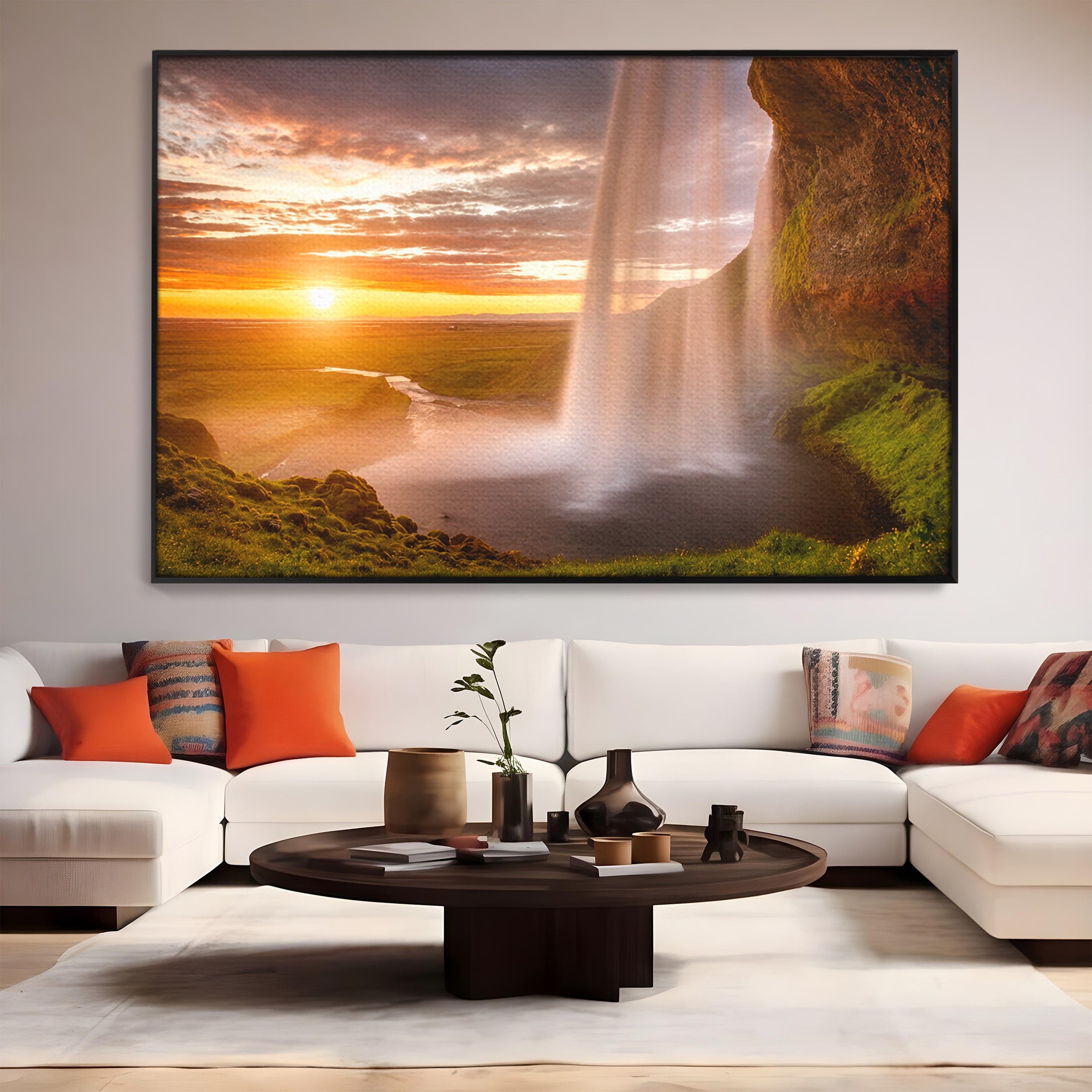 Tablou Canvas Premium LuxCanva® A1761, Cascada La Apus, Cascada, Apus, Peisaj, Natura, Living, Culori Vibrante