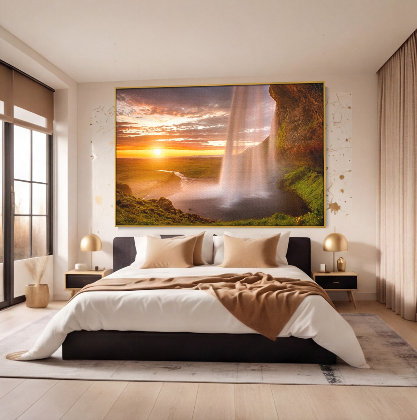 Tablou Canvas Premium LuxCanva® A1761, Cascada La Apus, Cascada, Apus, Peisaj, Natura, Living, Culori Vibrante