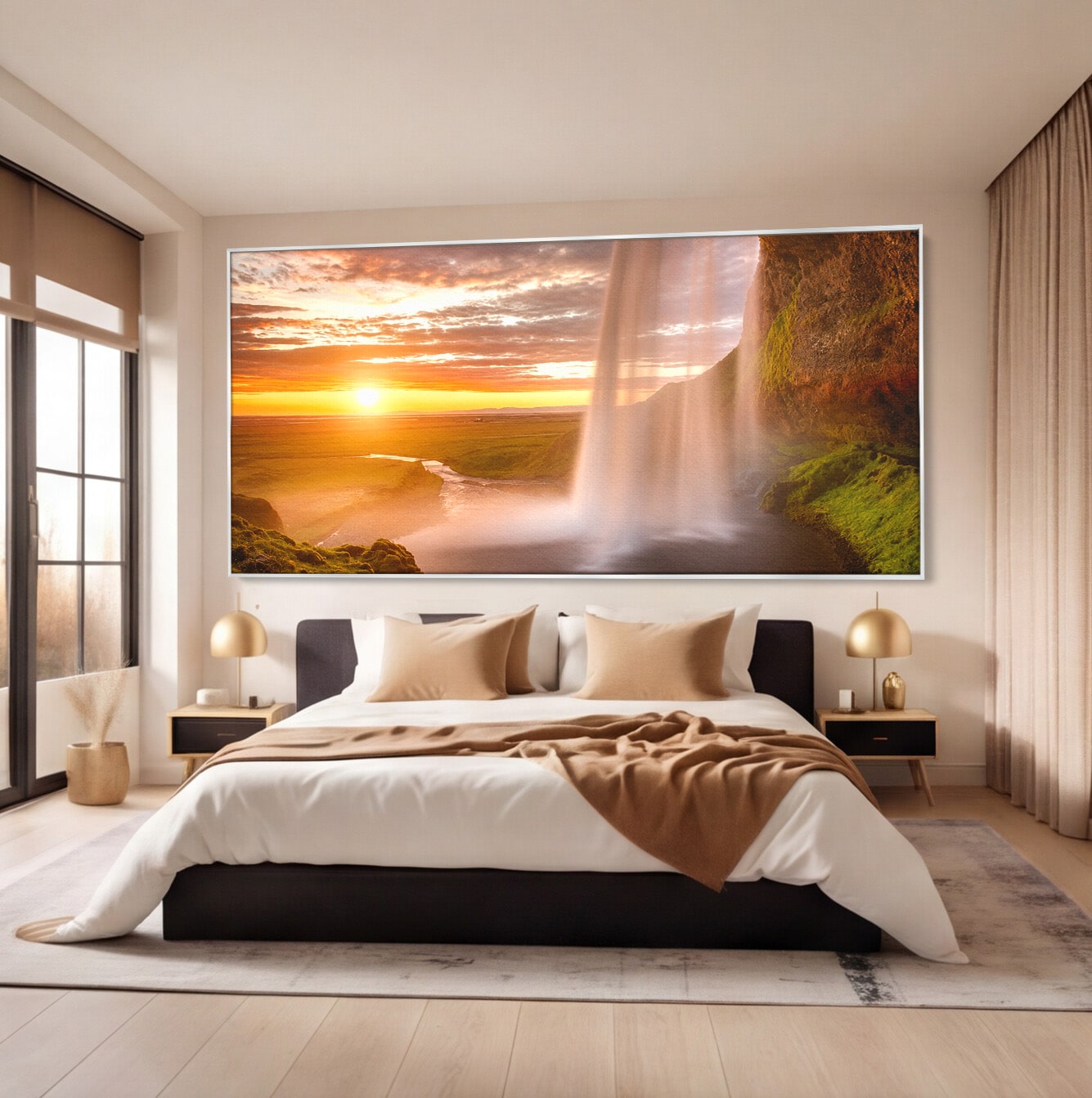 Tablou Canvas Premium LuxCanva® A1761, Cascada La Apus, Cascada, Apus, Peisaj, Natura, Living, Culori Vibrante