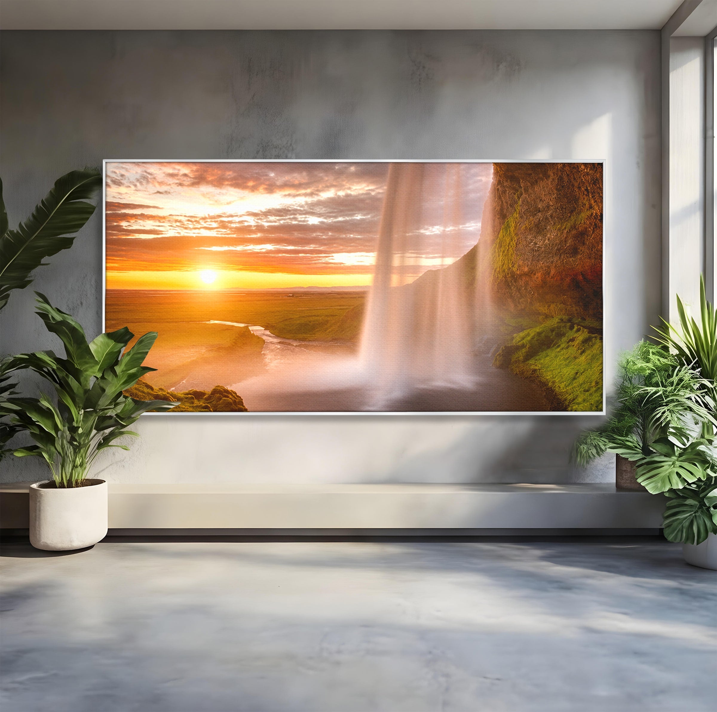 Tablou Canvas Premium LuxCanva® A1761, Cascada La Apus, Cascada, Apus, Peisaj, Natura, Living, Culori Vibrante