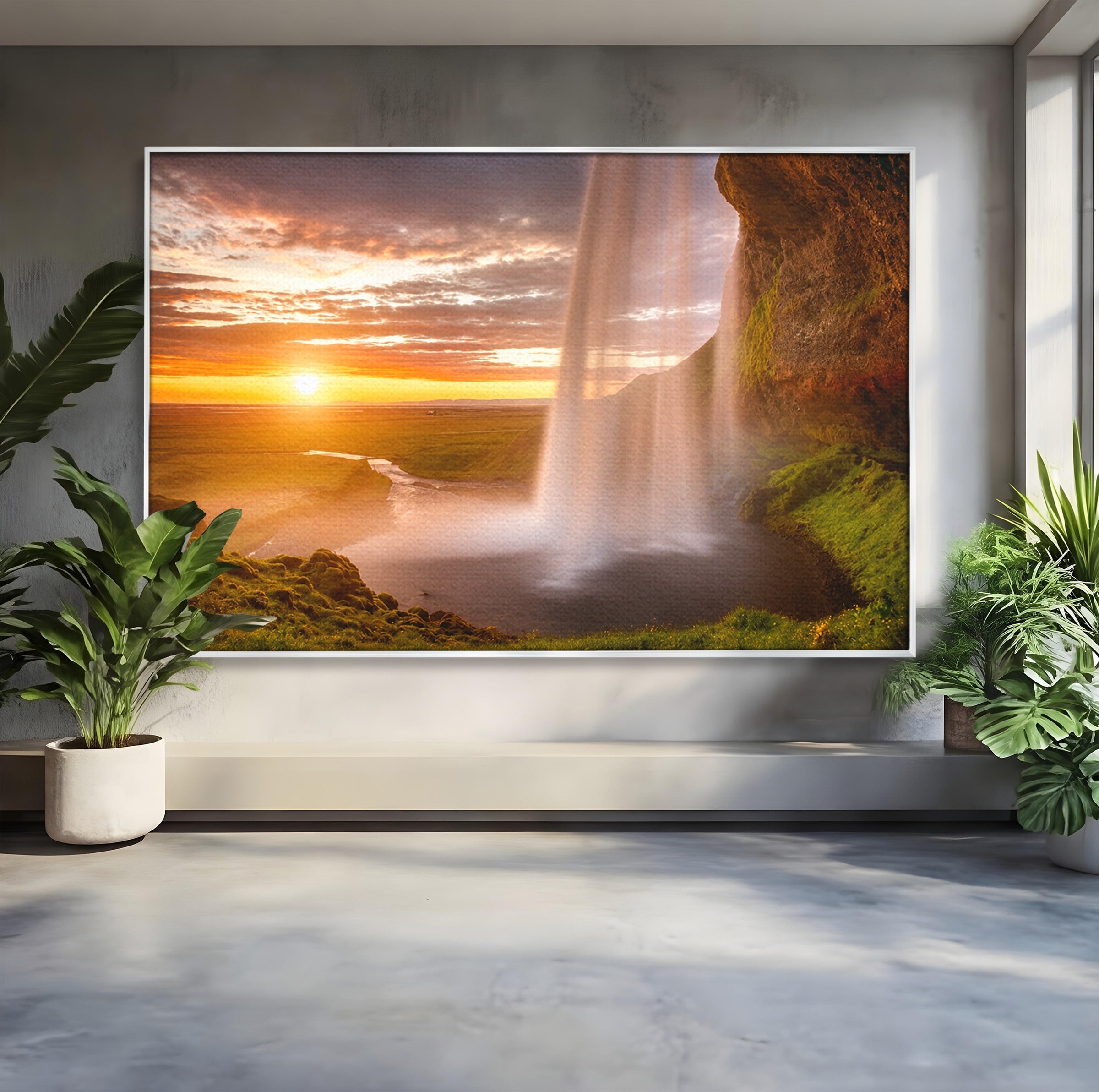 Tablou Canvas Premium LuxCanva® A1761, Cascada La Apus, Cascada, Apus, Peisaj, Natura, Living, Culori Vibrante