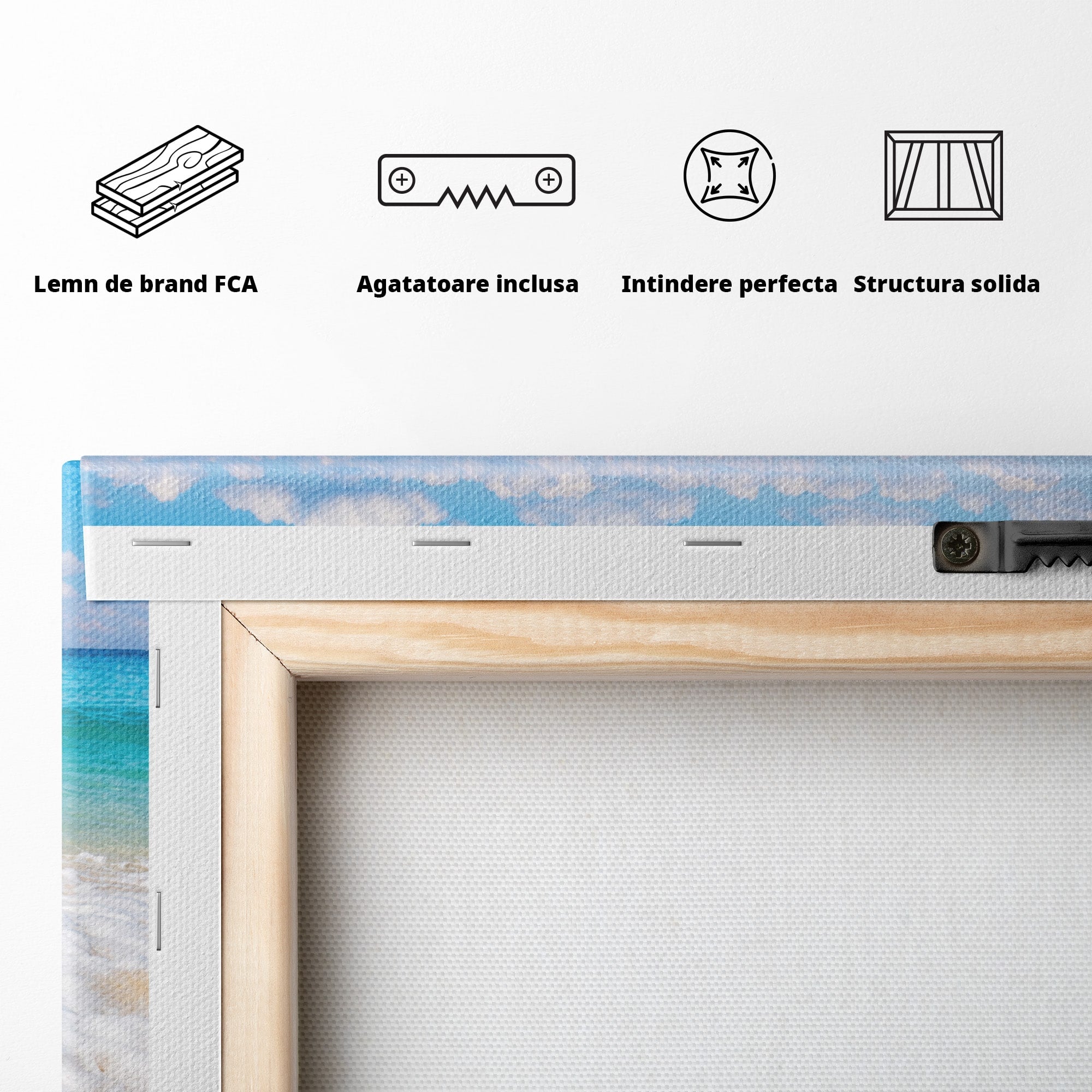Tablou Canvas Premium LuxCanva® A1763, Inimi Pe Plaja, Inimi, Plaja, Ocean, Romantic, Living, Dormitor, Culori Vibrante