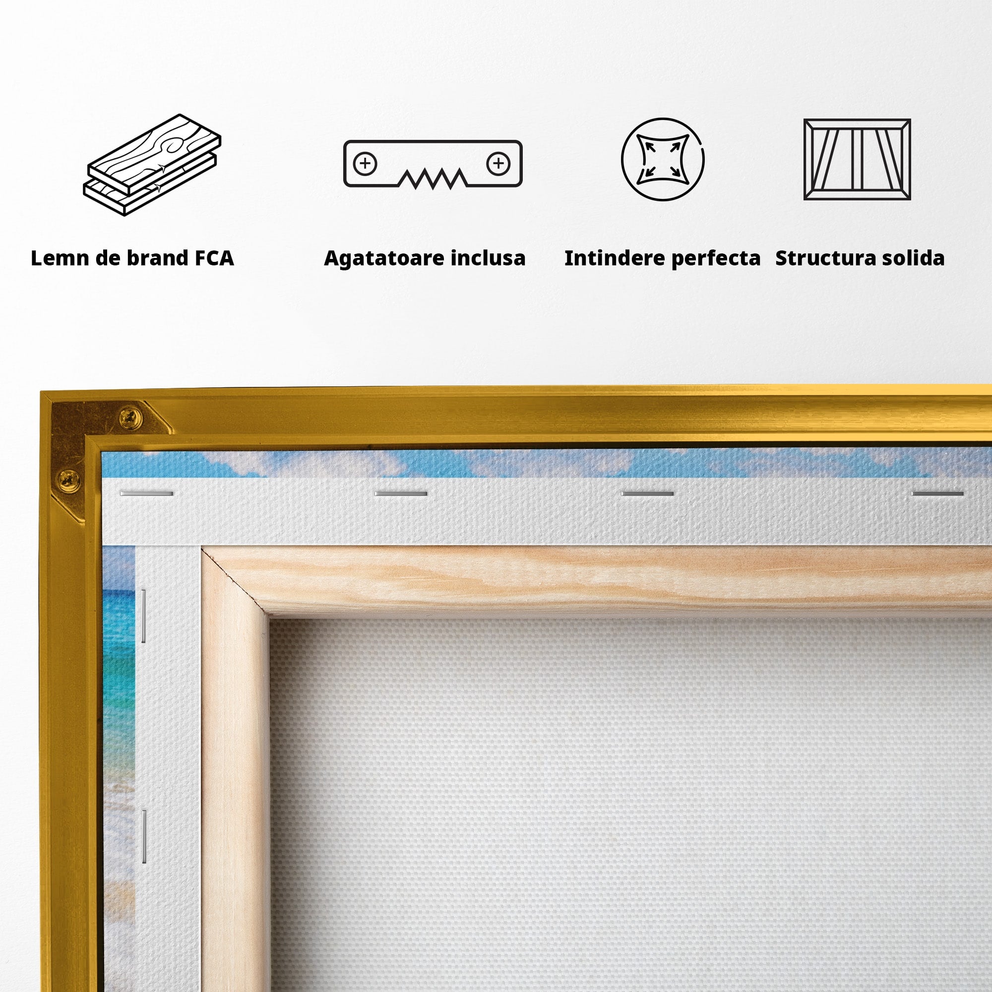 Tablou Canvas Premium LuxCanva® A1763, Inimi Pe Plaja, Inimi, Plaja, Ocean, Romantic, Living, Dormitor, Culori Vibrante