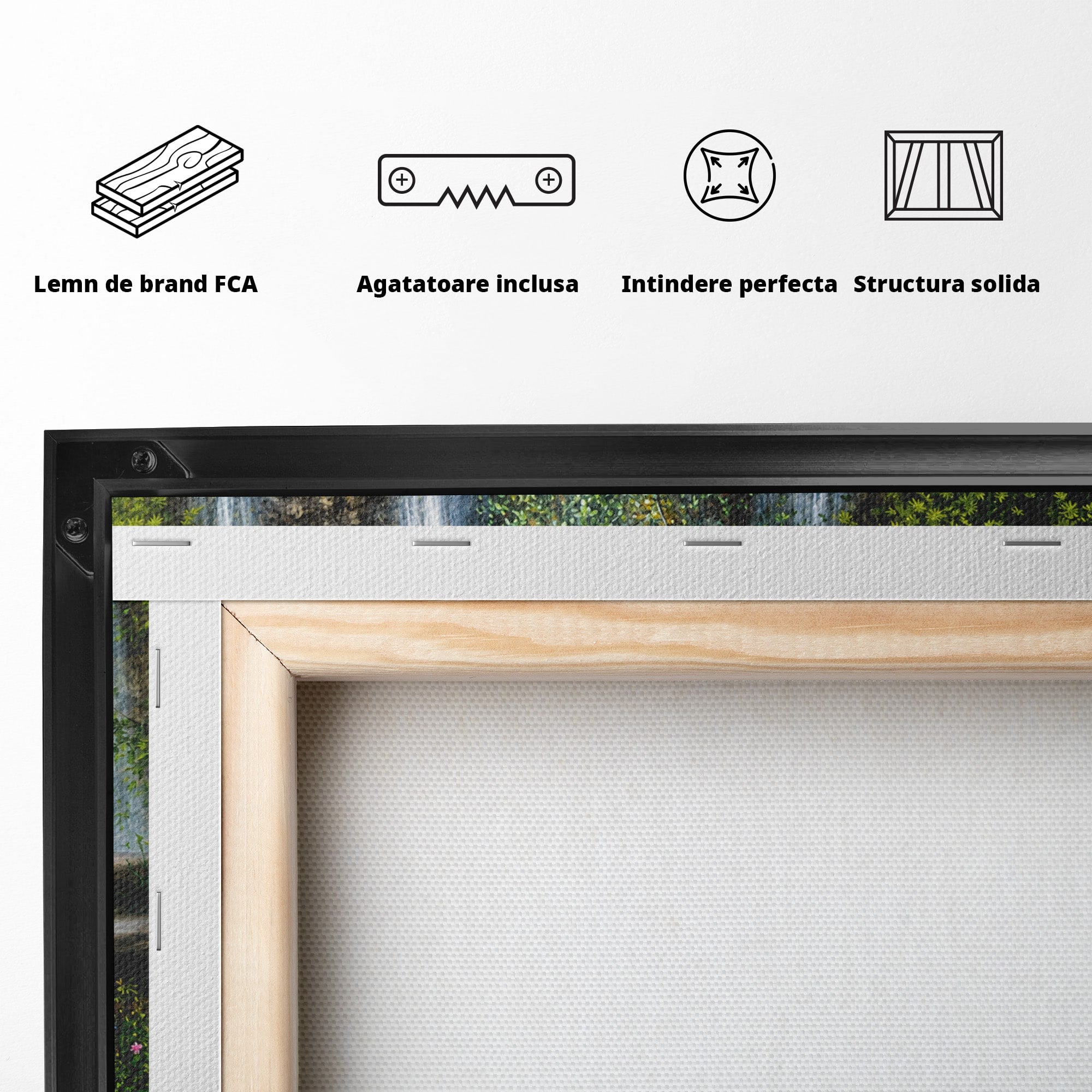 Tablou Canvas Premium LuxCanva® A1764, Cascade De Primavara, Cascade, Primavara, Natura, Gradina, Living, Culori Vibrante