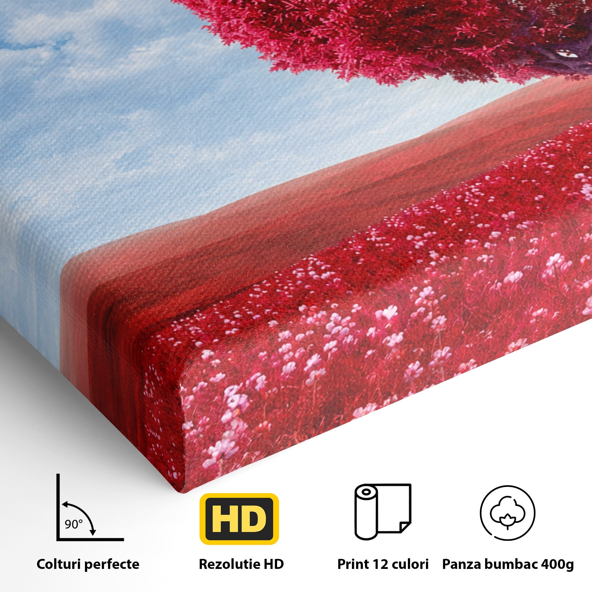Tablou Canvas Premium LuxCanva® A1765, Copacul Iubirii, Copac, Inima, Natura, Peisaj, Living, Culori Vibrante