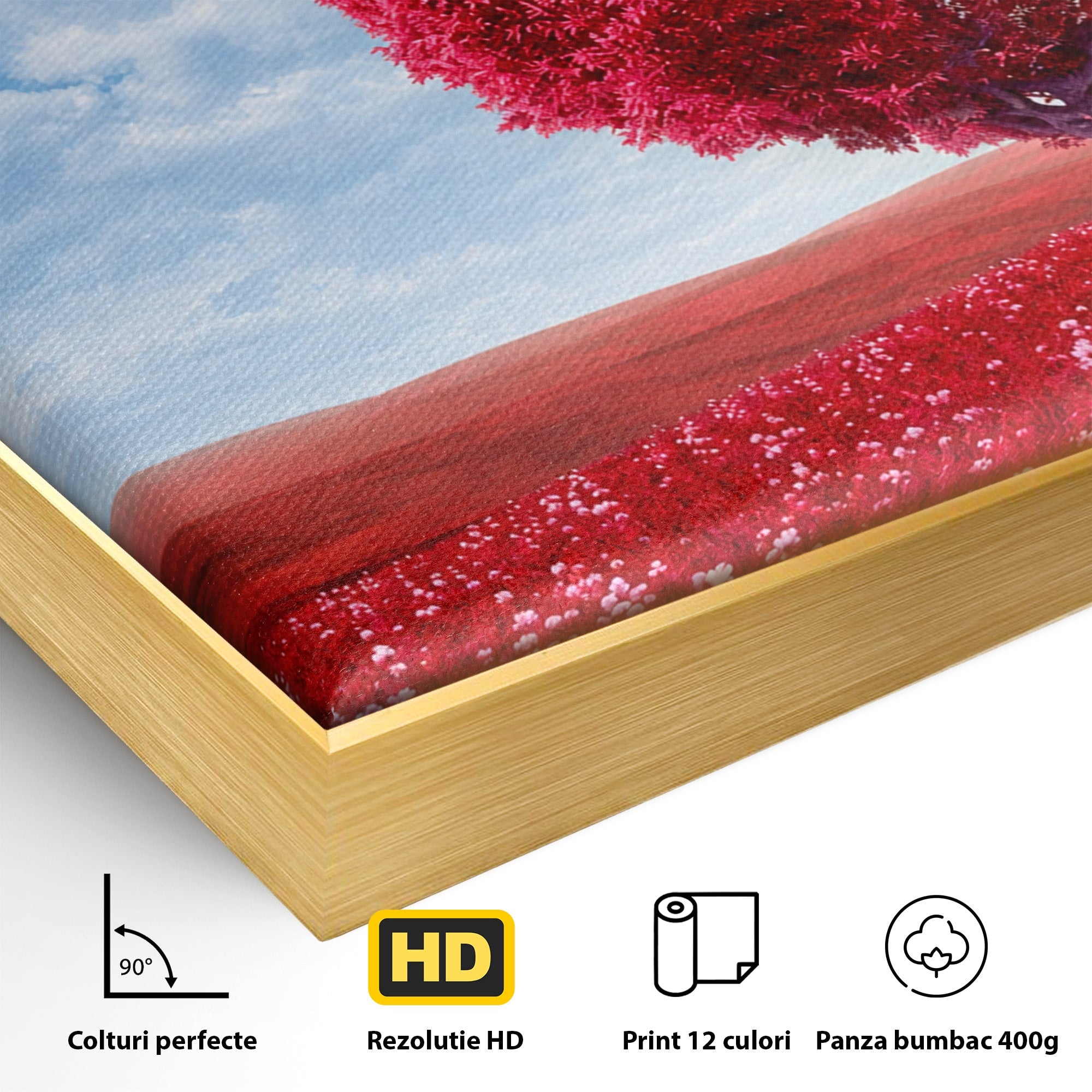 Tablou Canvas Premium LuxCanva® A1765, Copacul Iubirii, Copac, Inima, Natura, Peisaj, Living, Culori Vibrante