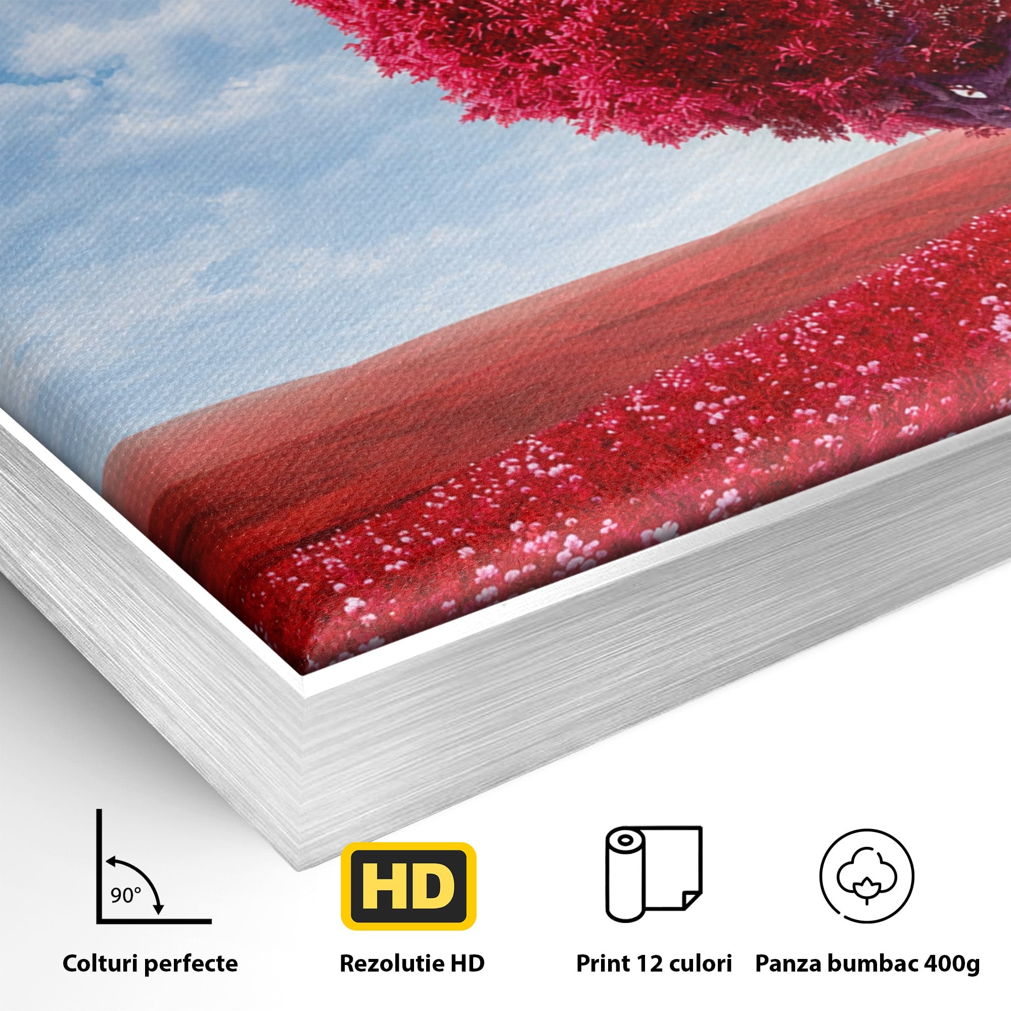 Tablou Canvas Premium LuxCanva® A1765, Copacul Iubirii, Copac, Inima, Natura, Peisaj, Living, Culori Vibrante