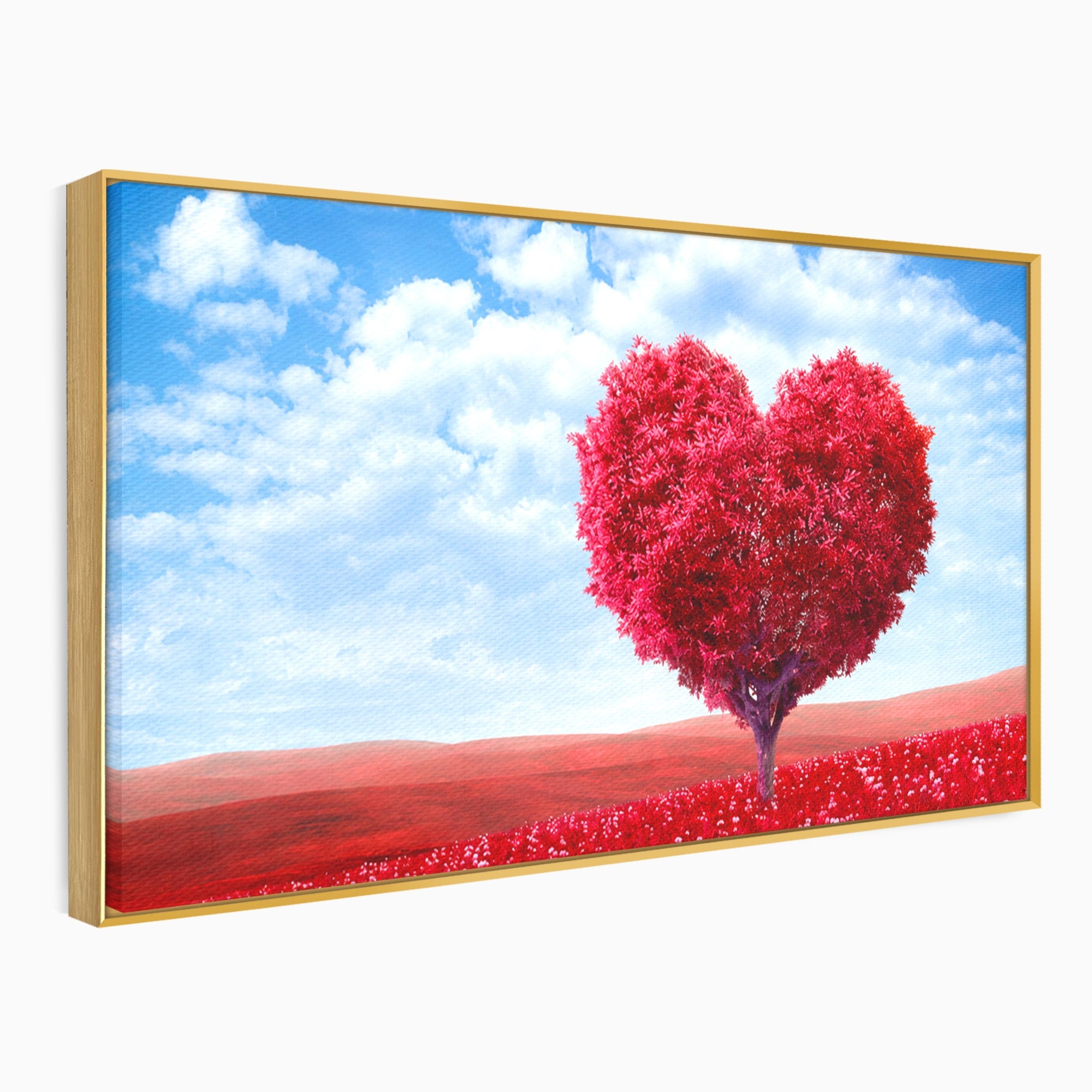 Tablou Canvas Premium LuxCanva® A1765, Copacul Iubirii, Copac, Inima, Natura, Peisaj, Living, Culori Vibrante
