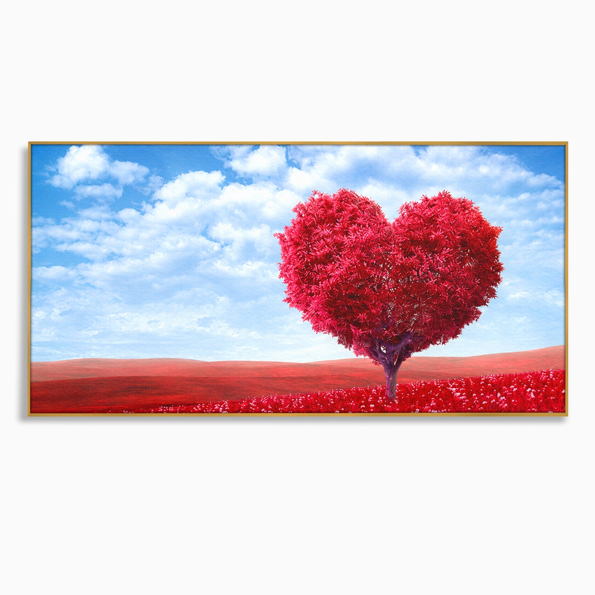 Tablou Canvas Premium LuxCanva® A1765, Copacul Iubirii, Copac, Inima, Natura, Peisaj, Living, Culori Vibrante