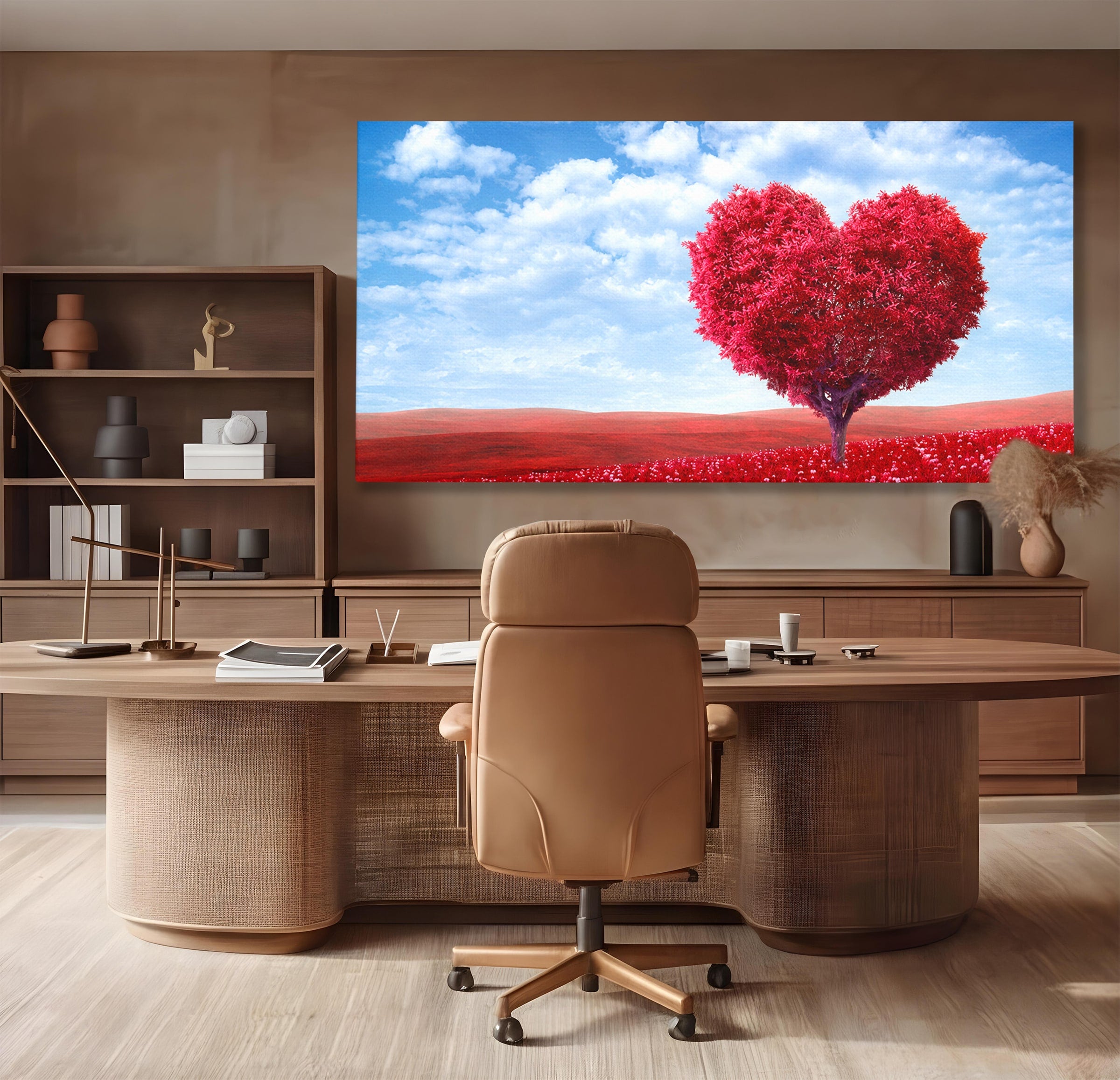 Tablou Canvas Premium LuxCanva® A1765, Copacul Iubirii, Copac, Inima, Natura, Peisaj, Living, Culori Vibrante