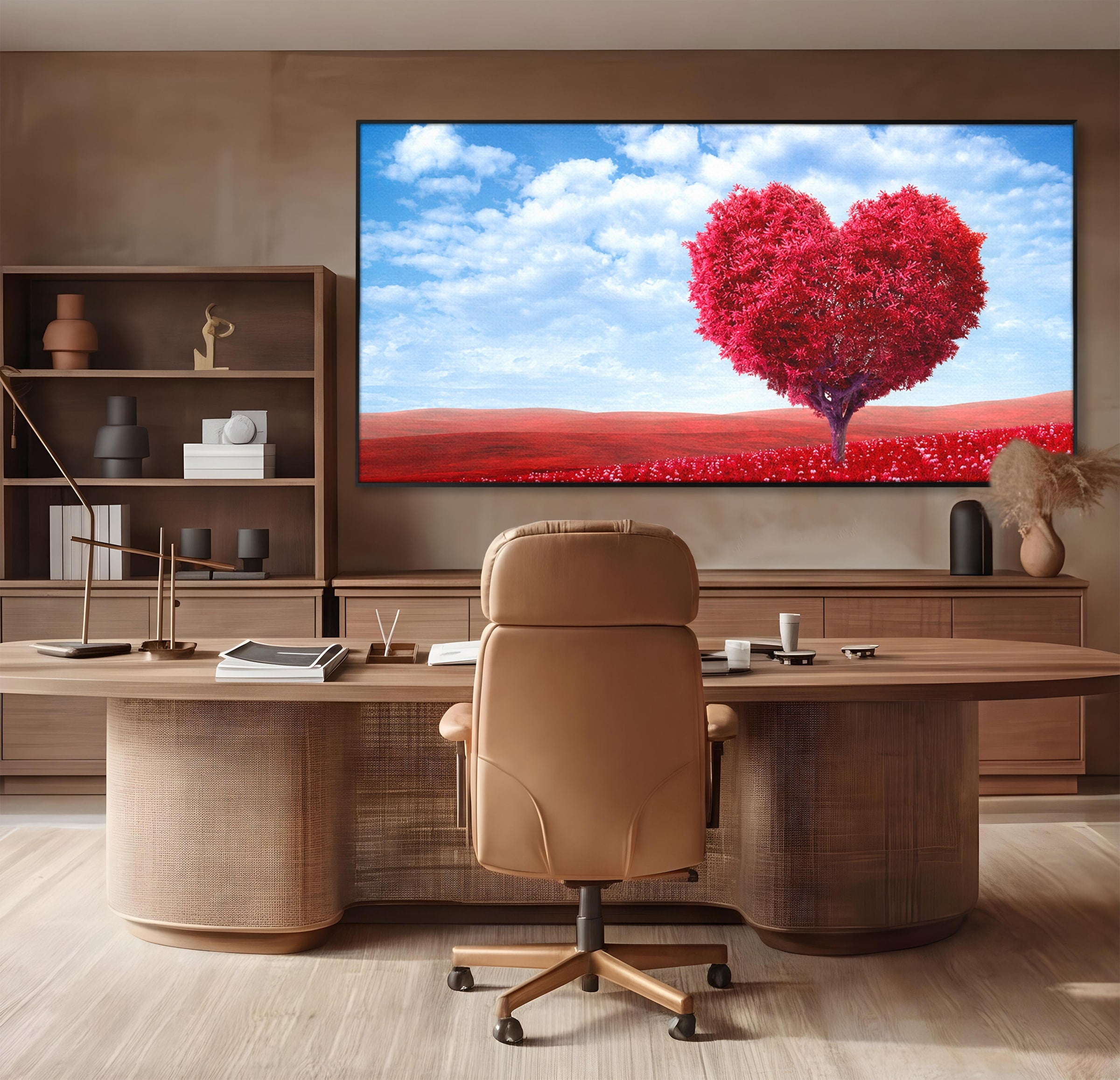 Tablou Canvas Premium LuxCanva® A1765, Copacul Iubirii, Copac, Inima, Natura, Peisaj, Living, Culori Vibrante