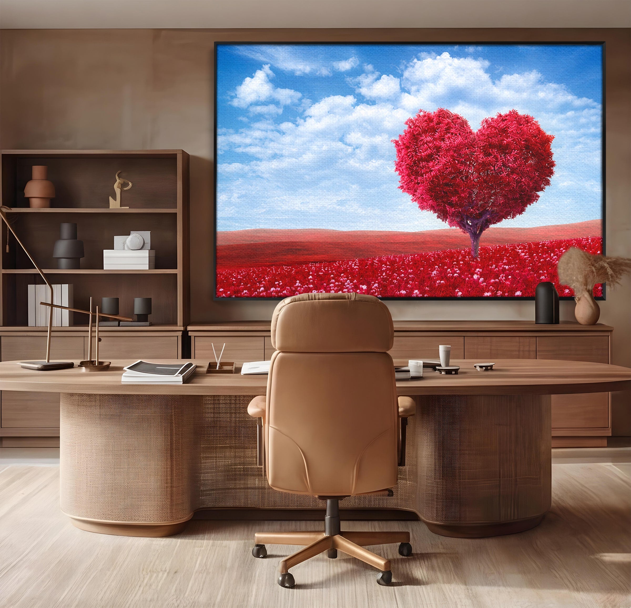 Tablou Canvas Premium LuxCanva® A1765, Copacul Iubirii, Copac, Inima, Natura, Peisaj, Living, Culori Vibrante