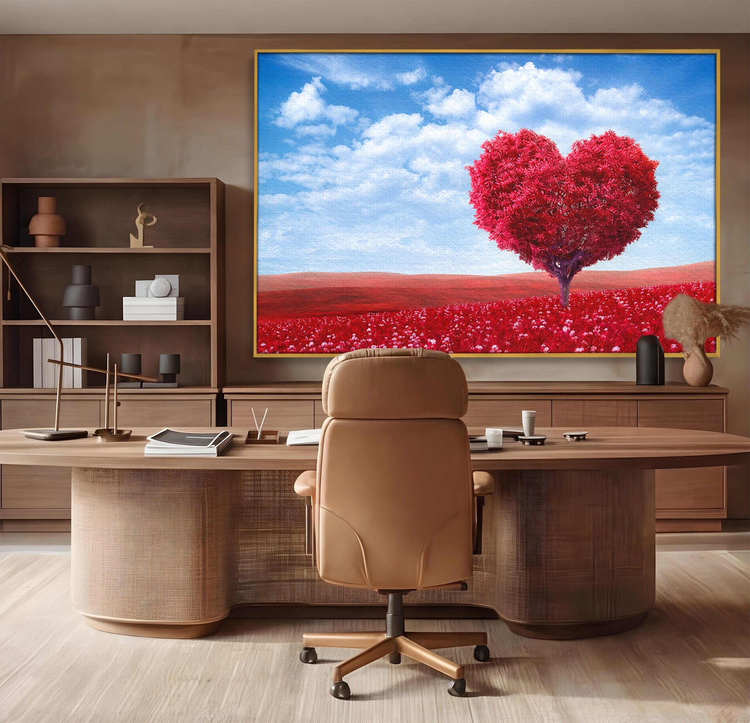 Tablou Canvas Premium LuxCanva® A1765, Copacul Iubirii, Copac, Inima, Natura, Peisaj, Living, Culori Vibrante