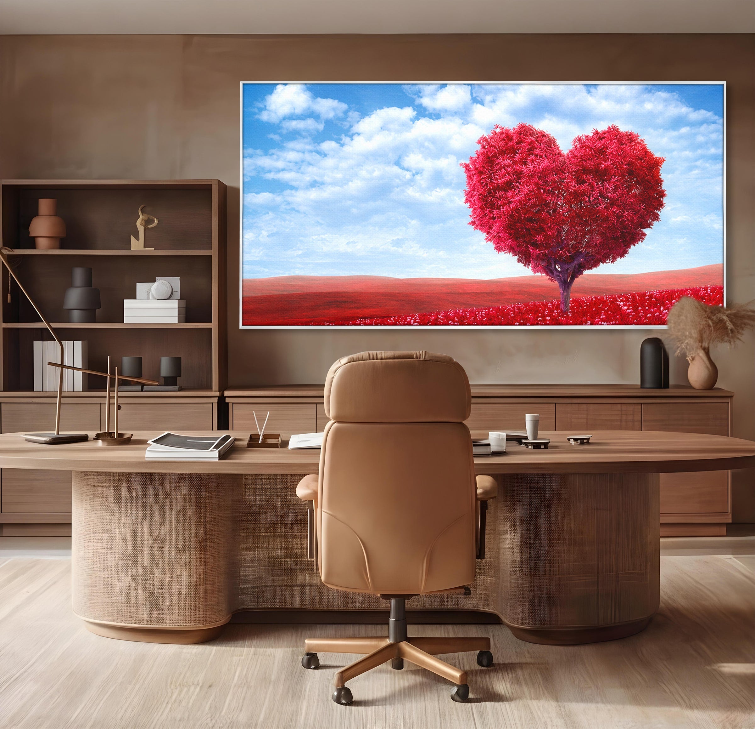 Tablou Canvas Premium LuxCanva® A1765, Copacul Iubirii, Copac, Inima, Natura, Peisaj, Living, Culori Vibrante