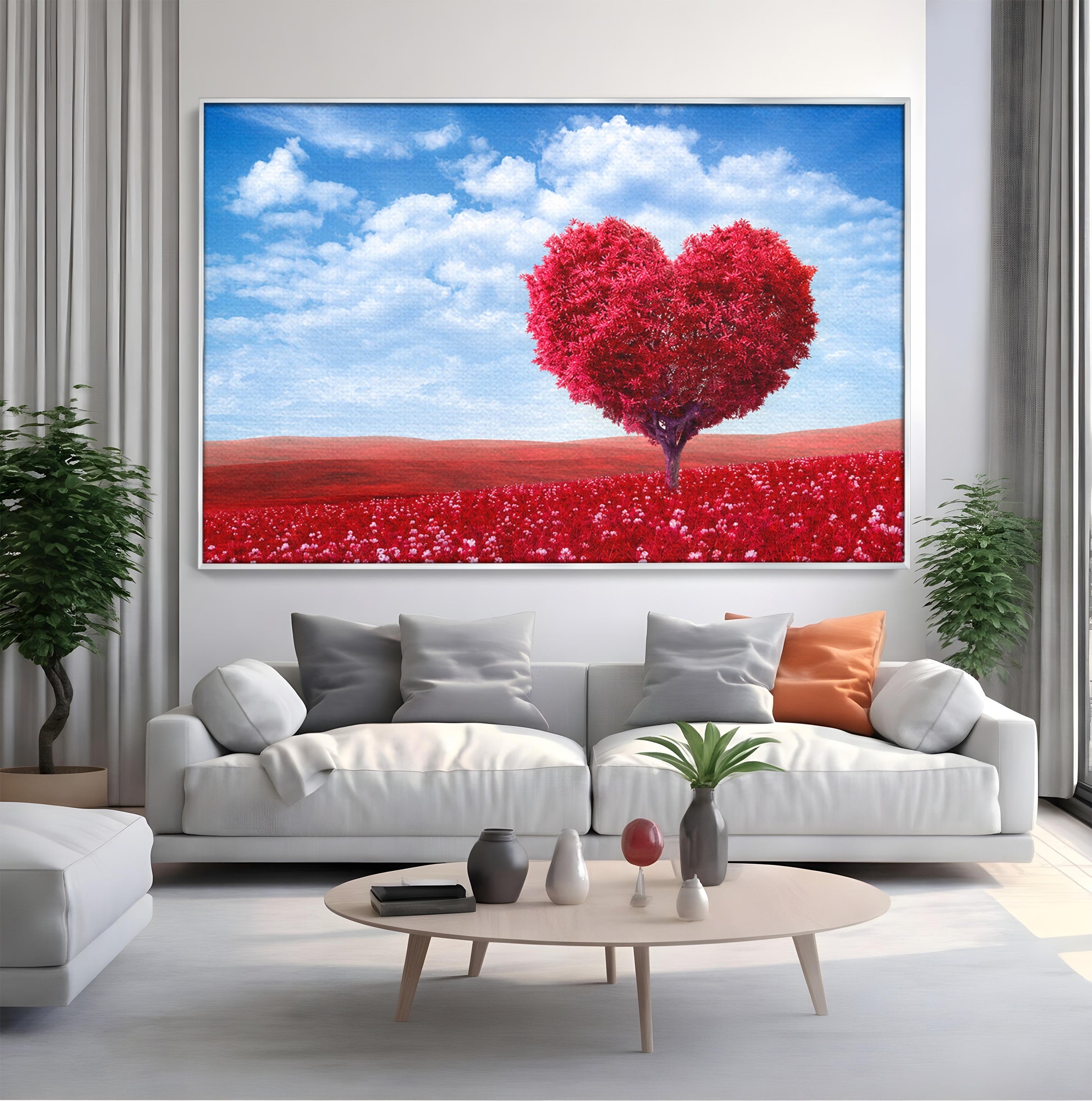 Tablou Canvas Premium LuxCanva® A1765, Copacul Iubirii, Copac, Inima, Natura, Peisaj, Living, Culori Vibrante