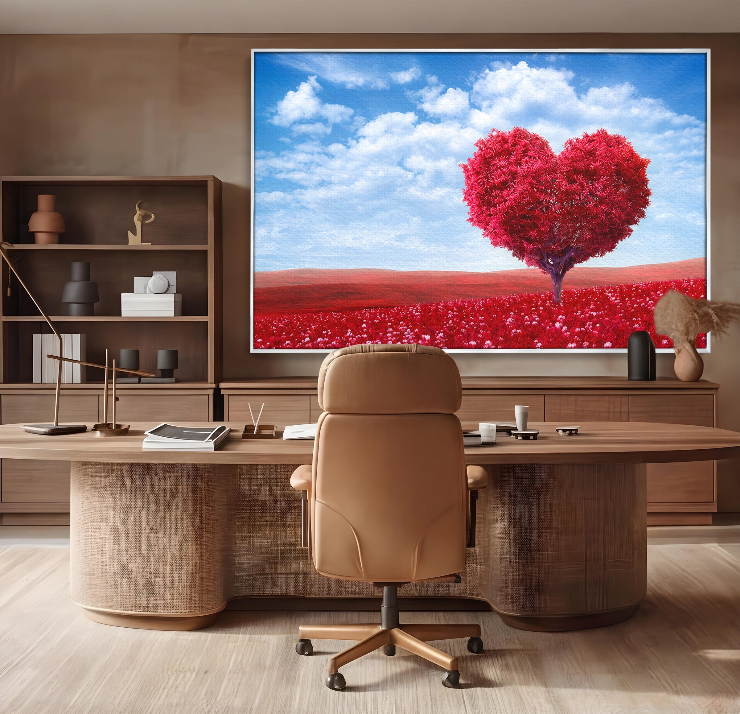 Tablou Canvas Premium LuxCanva® A1765, Copacul Iubirii, Copac, Inima, Natura, Peisaj, Living, Culori Vibrante