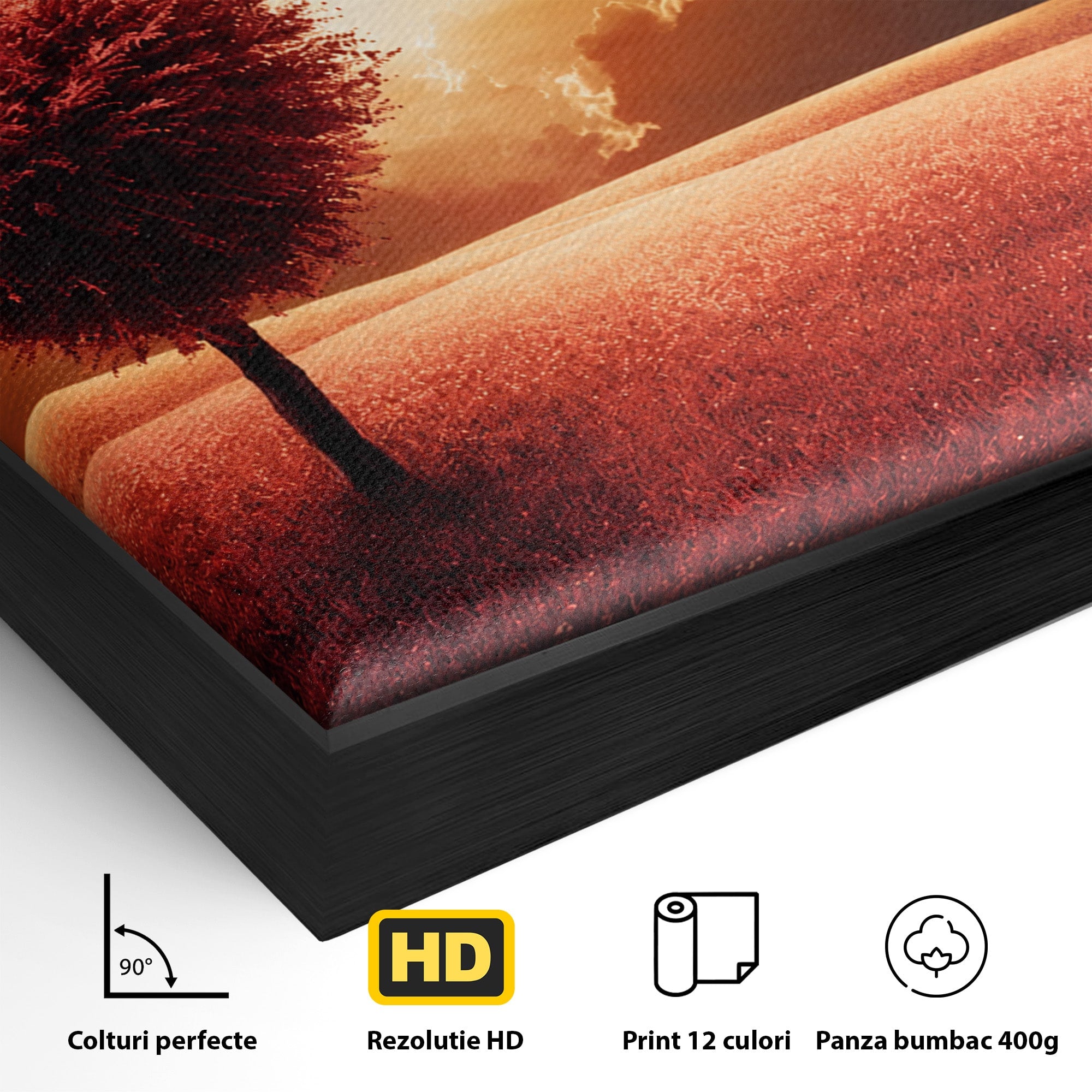 Tablou Canvas Premium LuxCanva® A1766, Copac In Forma De Inima, Copac, Inima, Apus, Natura, Living, Dormitor, Culori Vibrante
