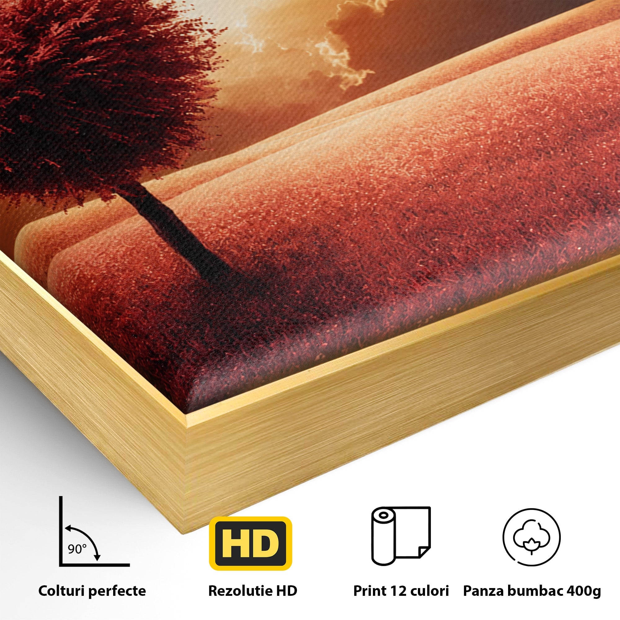 Tablou Canvas Premium LuxCanva® A1766, Copac In Forma De Inima, Copac, Inima, Apus, Natura, Living, Dormitor, Culori Vibrante