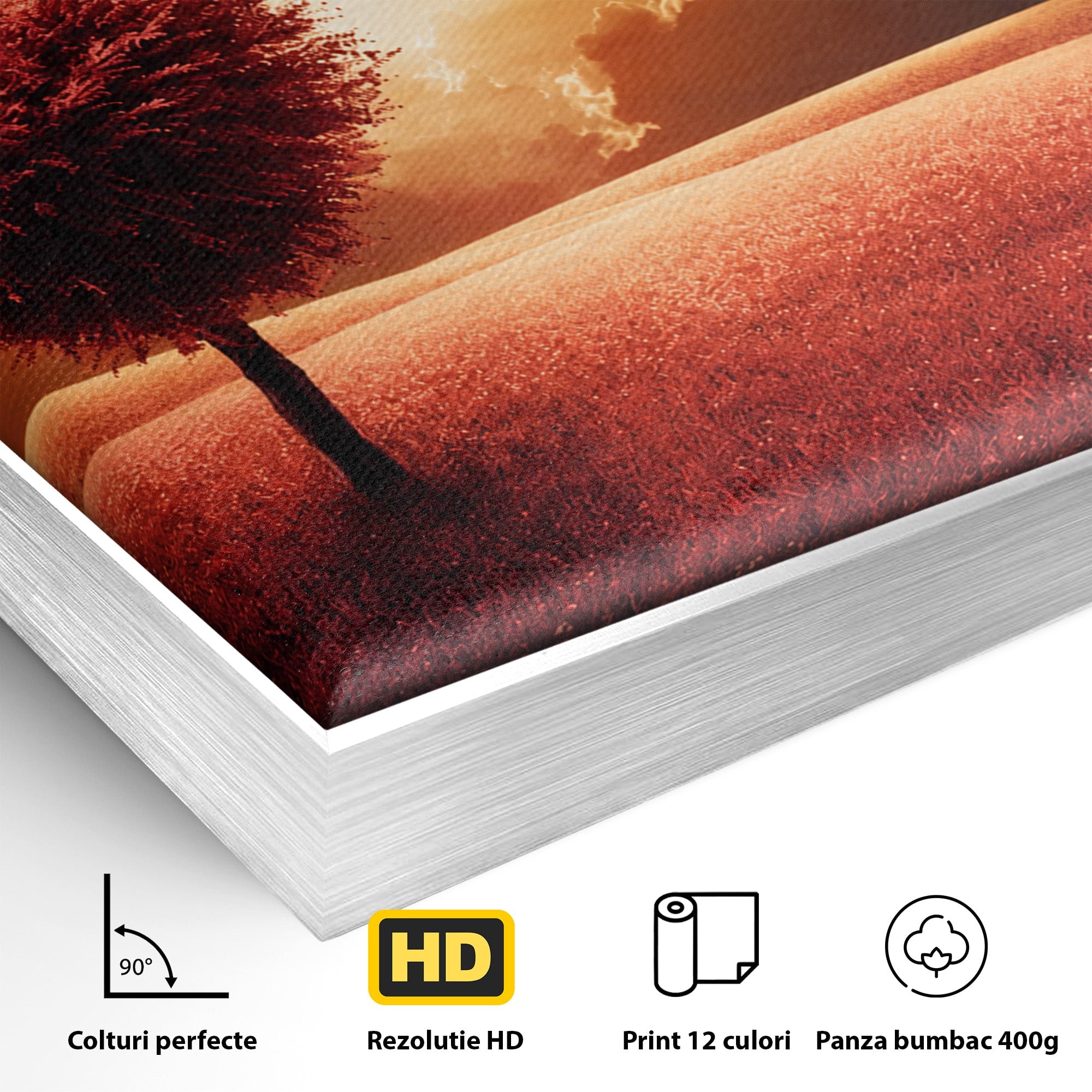 Tablou Canvas Premium LuxCanva® A1766, Copac In Forma De Inima, Copac, Inima, Apus, Natura, Living, Dormitor, Culori Vibrante