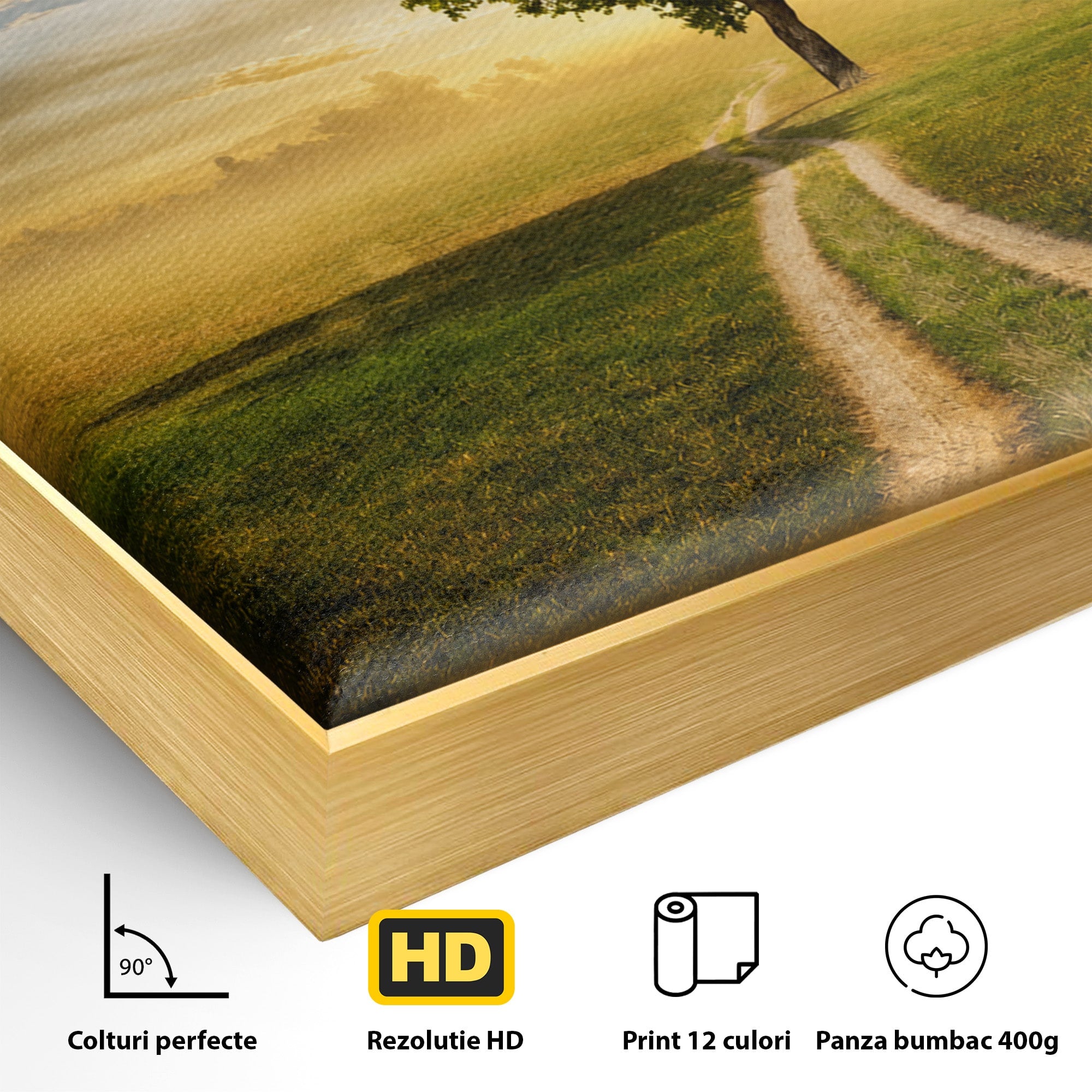 Tablou Canvas Premium LuxCanva® A1767, Drumul Spre Inima Naturii, Copac, Peisaj, Apus, Natura, Living, Culori Vibrante