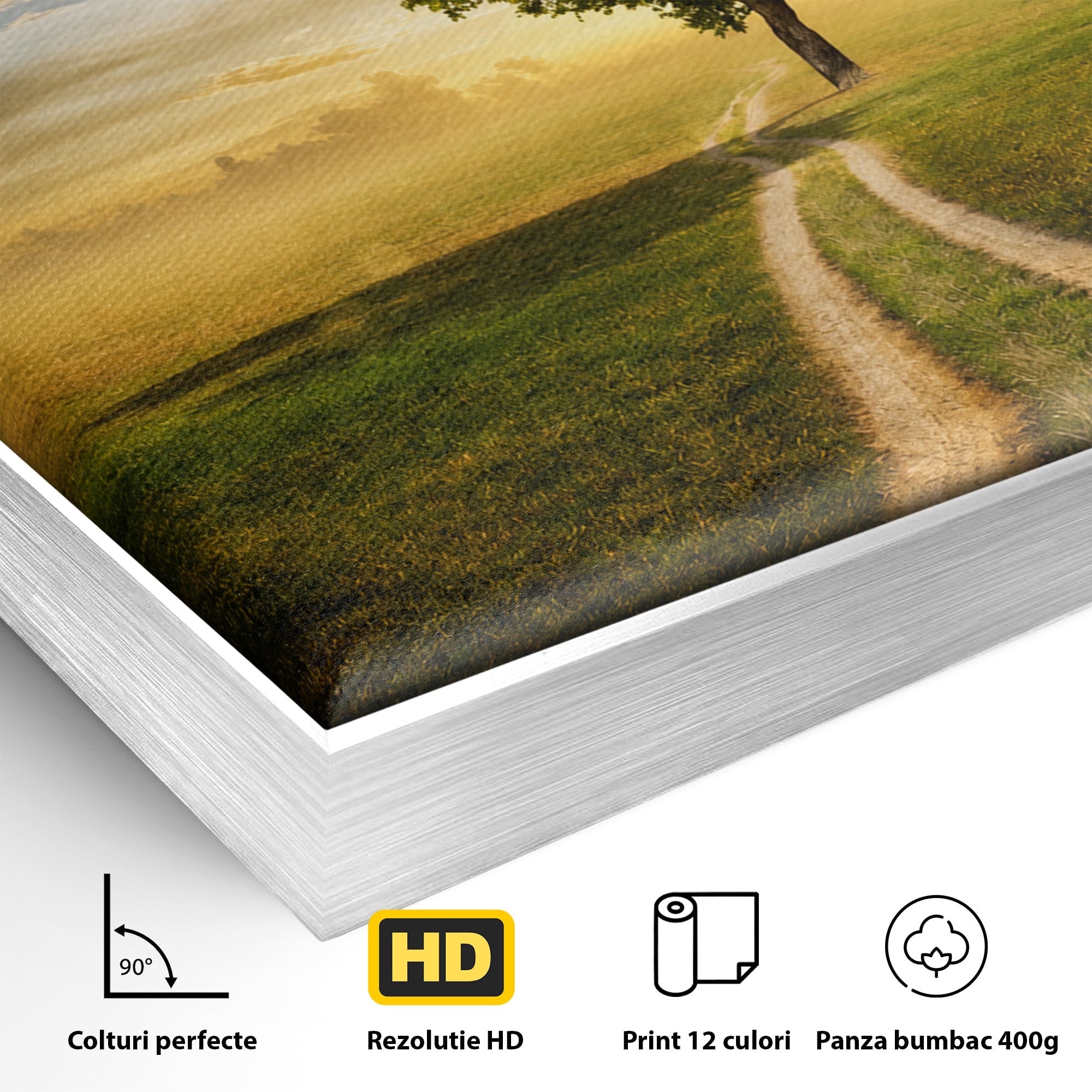Tablou Canvas Premium LuxCanva® A1767, Drumul Spre Inima Naturii, Copac, Peisaj, Apus, Natura, Living, Culori Vibrante