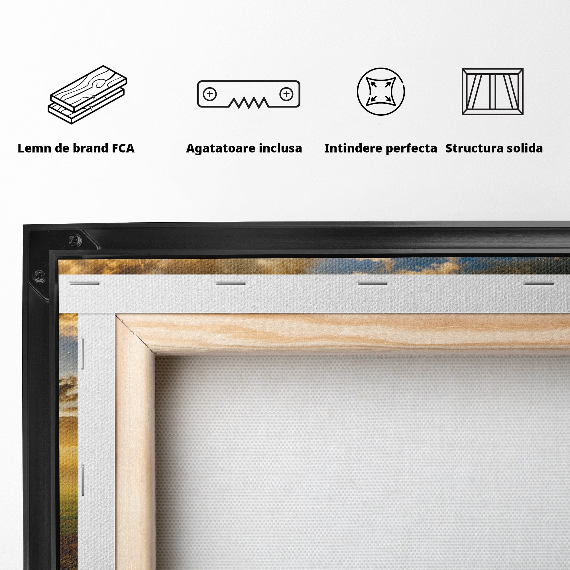 Tablou Canvas Premium LuxCanva® A1767, Drumul Spre Inima Naturii, Copac, Peisaj, Apus, Natura, Living, Culori Vibrante