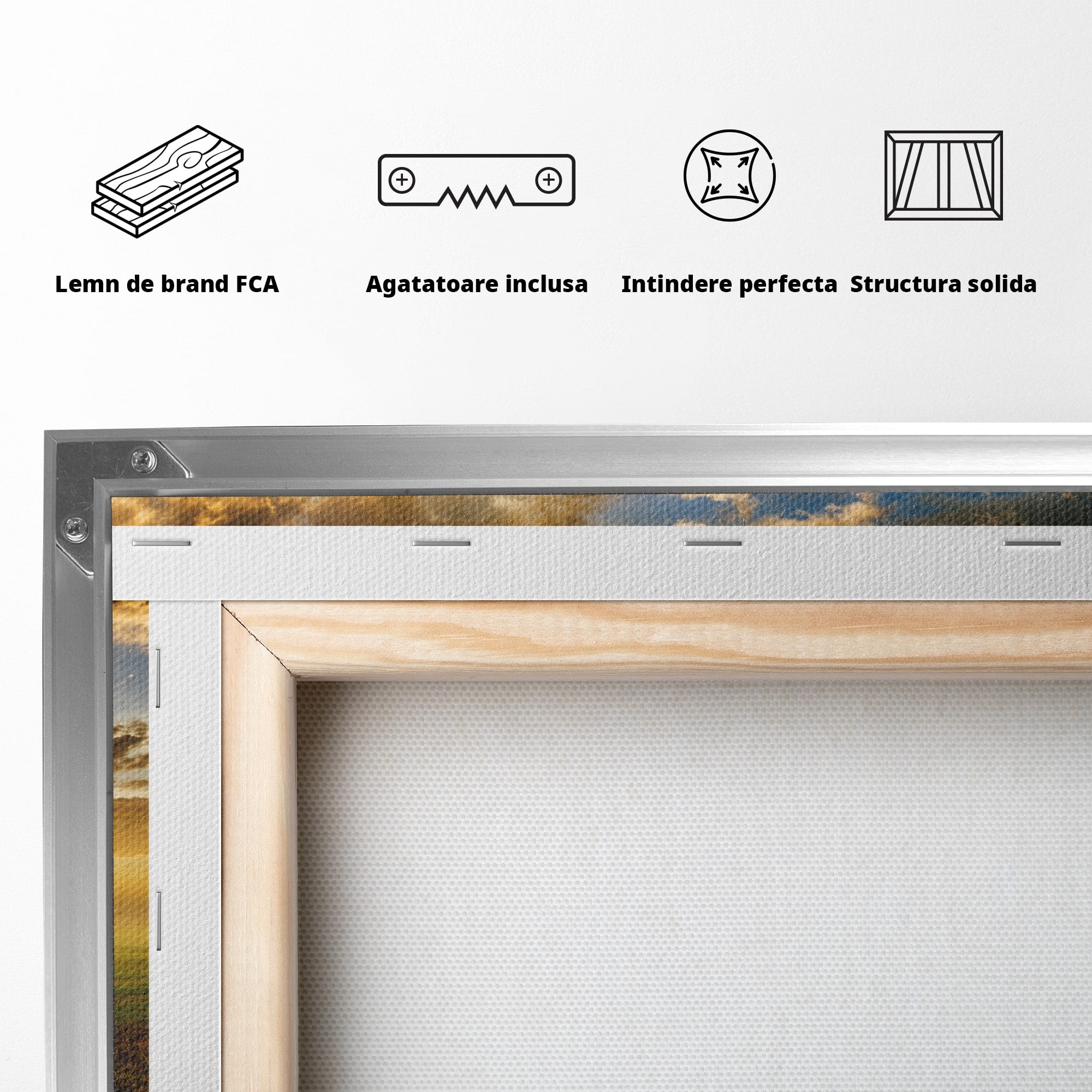 Tablou Canvas Premium LuxCanva® A1767, Drumul Spre Inima Naturii, Copac, Peisaj, Apus, Natura, Living, Culori Vibrante