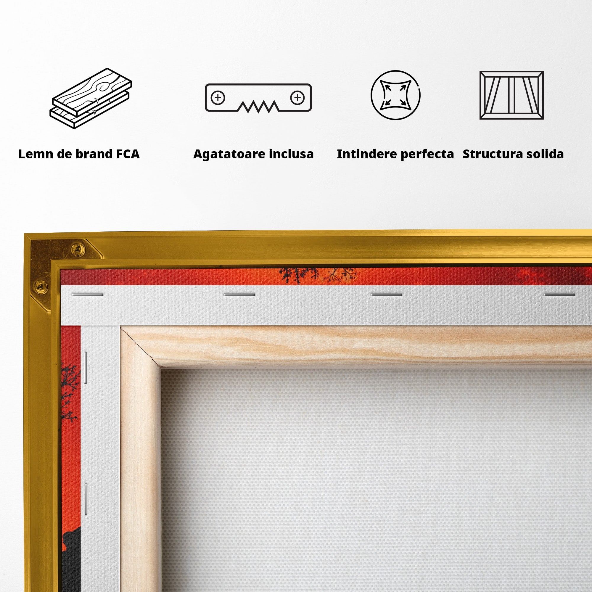 Tablou Canvas Premium LuxCanva® A1768, Silueta Arbore La Apus, Arbore, Apus, Silueta, Natura, Living, Culori Vibrante