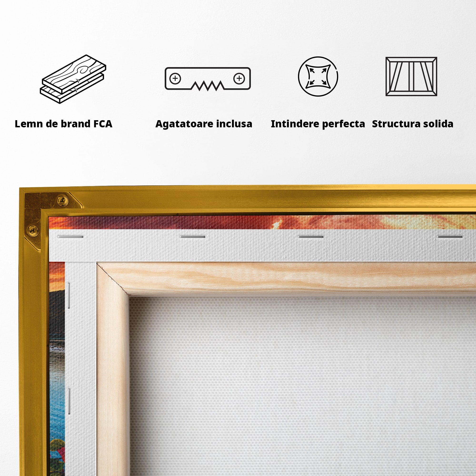 Tablou Canvas Premium LuxCanva® A1769, Apus Tropical, Apus, Plaja, Mare, Natura, Relaxare, Living, Culori Vibrante