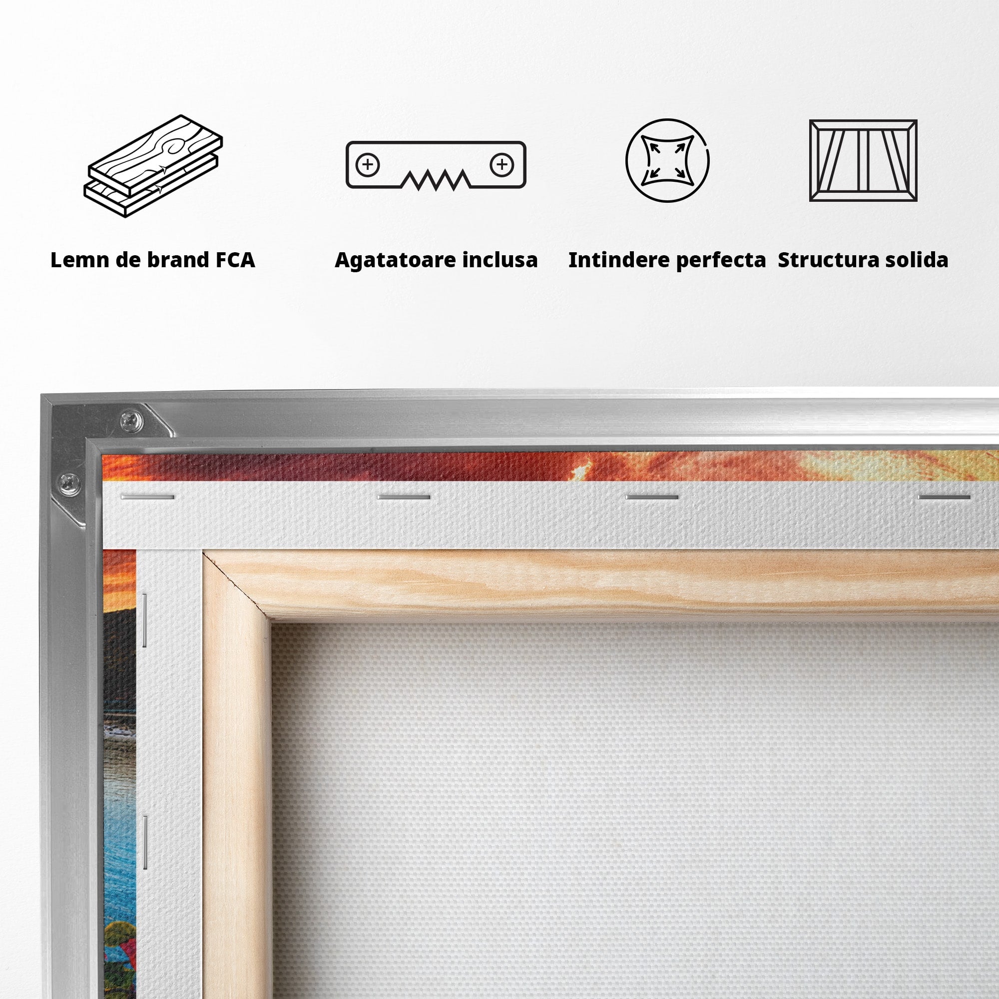 Tablou Canvas Premium LuxCanva® A1769, Apus Tropical, Apus, Plaja, Mare, Natura, Relaxare, Living, Culori Vibrante