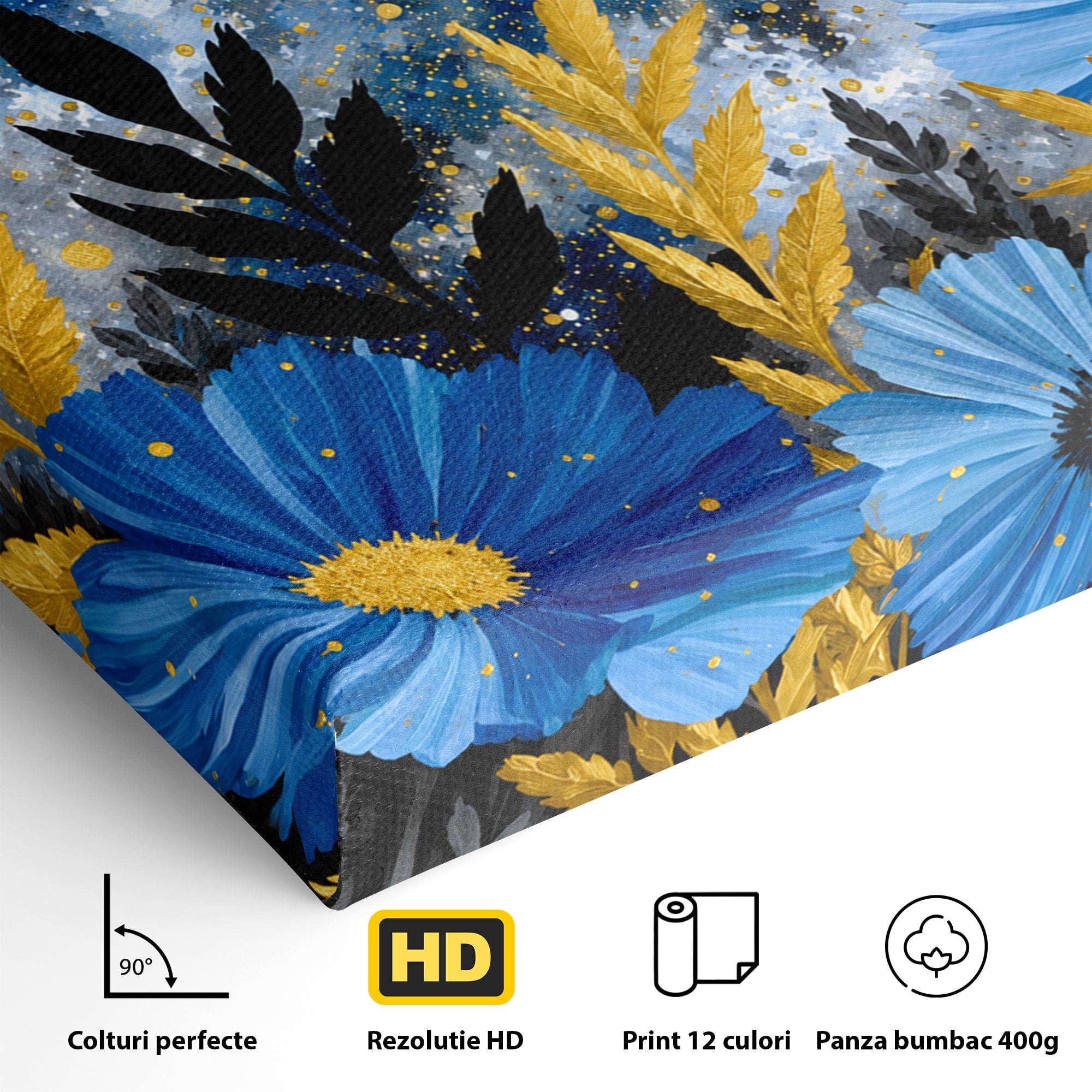 Tablou Canvas Premium LuxCanva® A1770, Flori Nocturne, Flori, Noapte, Natura, Living, Dormitor, Culori Vibrante