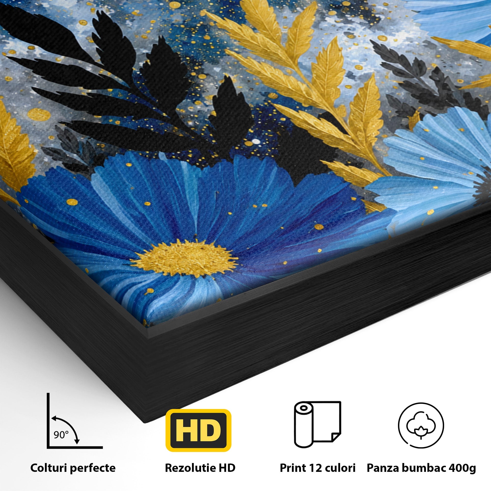 Tablou Canvas Premium LuxCanva® A1770, Flori Nocturne, Flori, Noapte, Natura, Living, Dormitor, Culori Vibrante