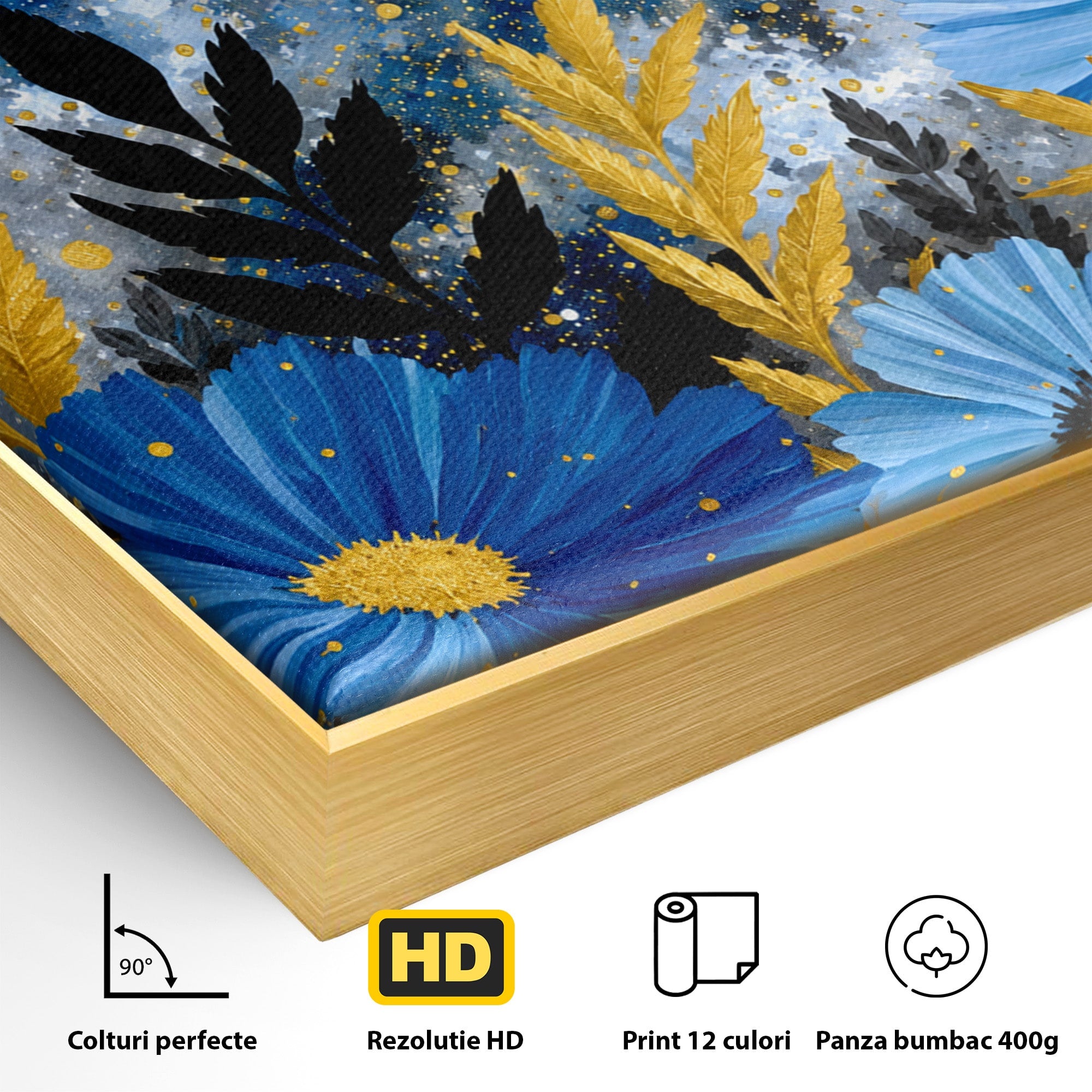 Tablou Canvas Premium LuxCanva® A1770, Flori Nocturne, Flori, Noapte, Natura, Living, Dormitor, Culori Vibrante