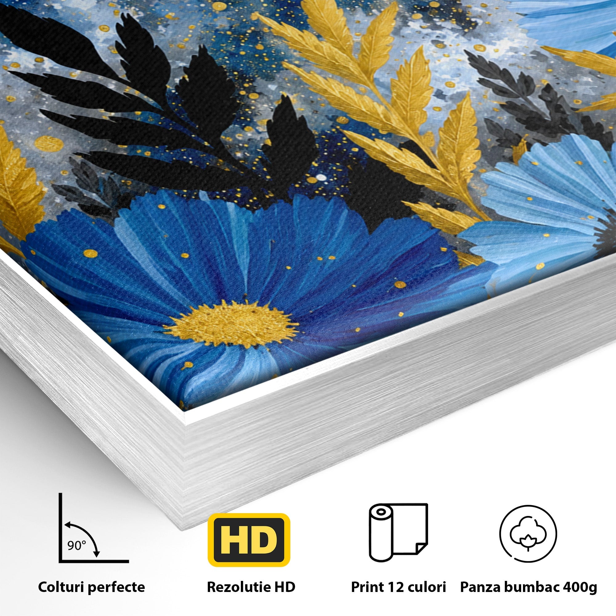 Tablou Canvas Premium LuxCanva® A1770, Flori Nocturne, Flori, Noapte, Natura, Living, Dormitor, Culori Vibrante