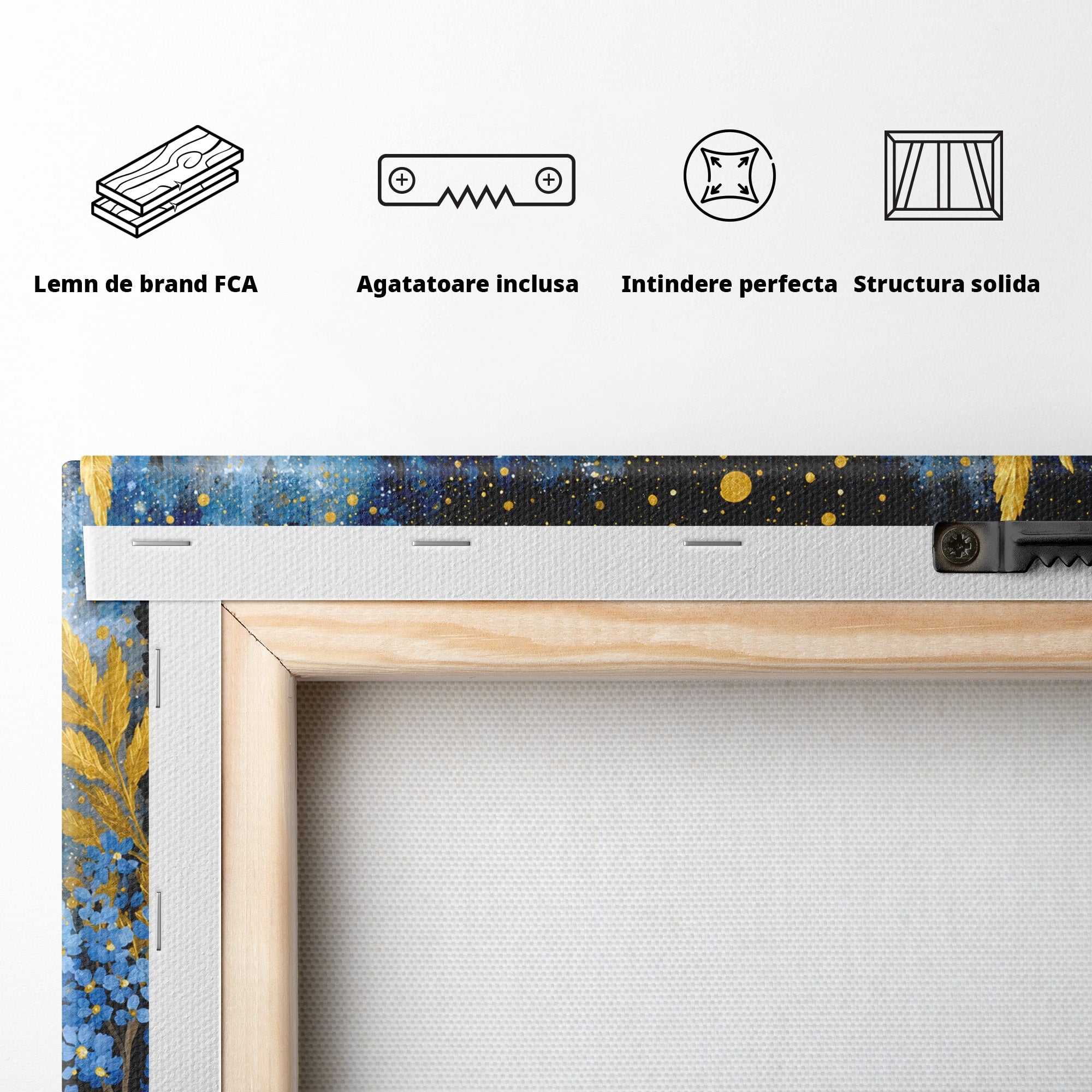 Tablou Canvas Premium LuxCanva® A1770, Flori Nocturne, Flori, Noapte, Natura, Living, Dormitor, Culori Vibrante